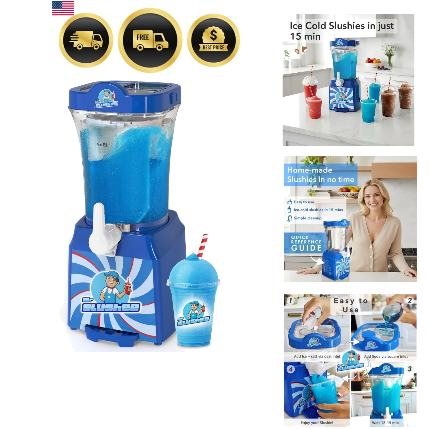 Slushie Machine for home, New and Improved Countertop Slushy Maker for Kitche…