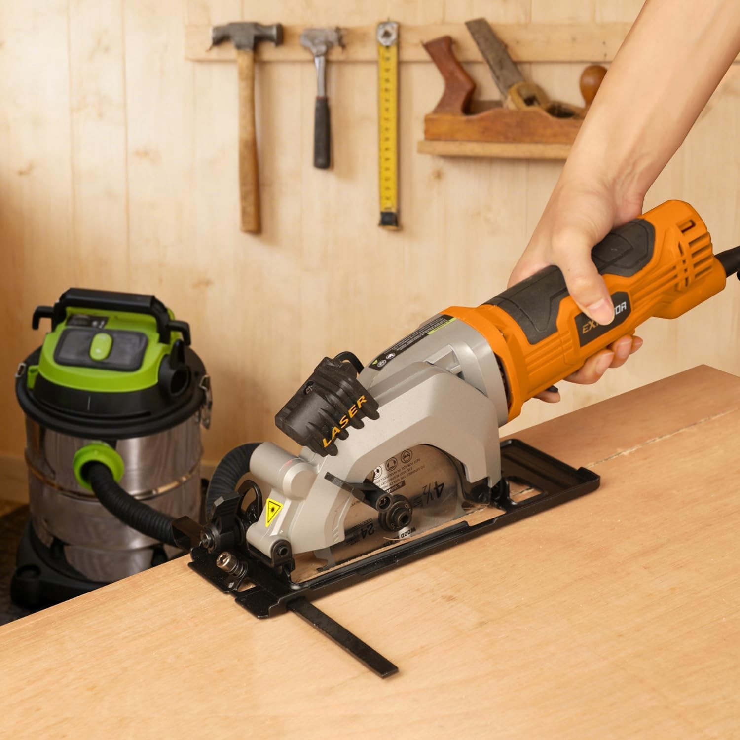 Power Circular Saw,4.8A Mini Circular Saw with Laser Guide,4000RPM Corded Saw Eq