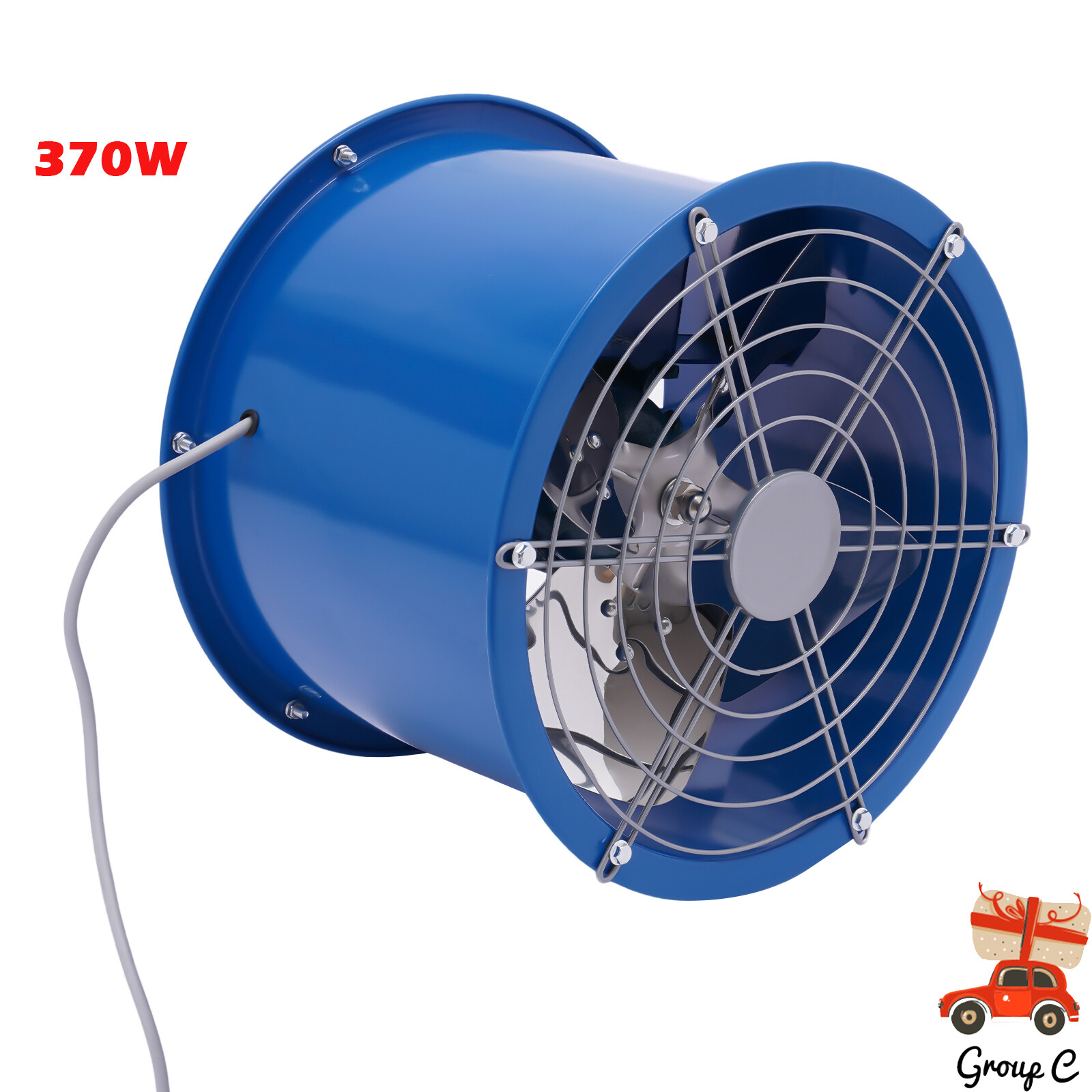 16″ Axial Fan Cylinder Pipe Spray Booth Paint Fumes Exhaust Fan !