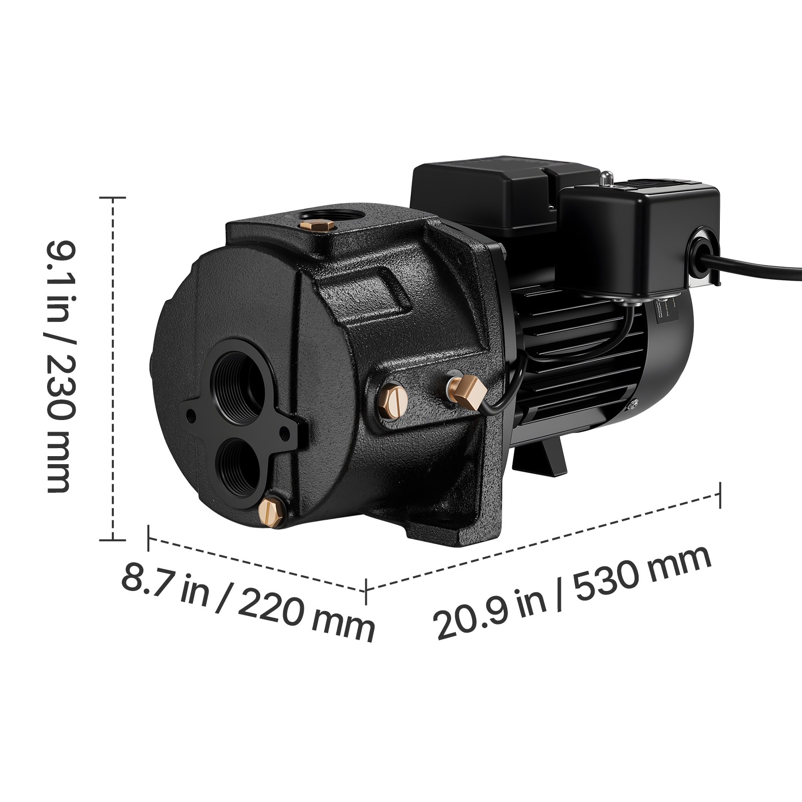 Uimoso 1 HP Shallow Well Jet Pump 115/230V 1400 GPH Cast Iron Water Pump