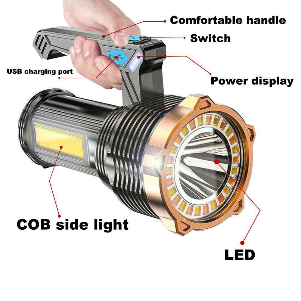 Most Powerful 99000000LM LED Flashlight Super Bright Torch USB Rechargeable Lamp