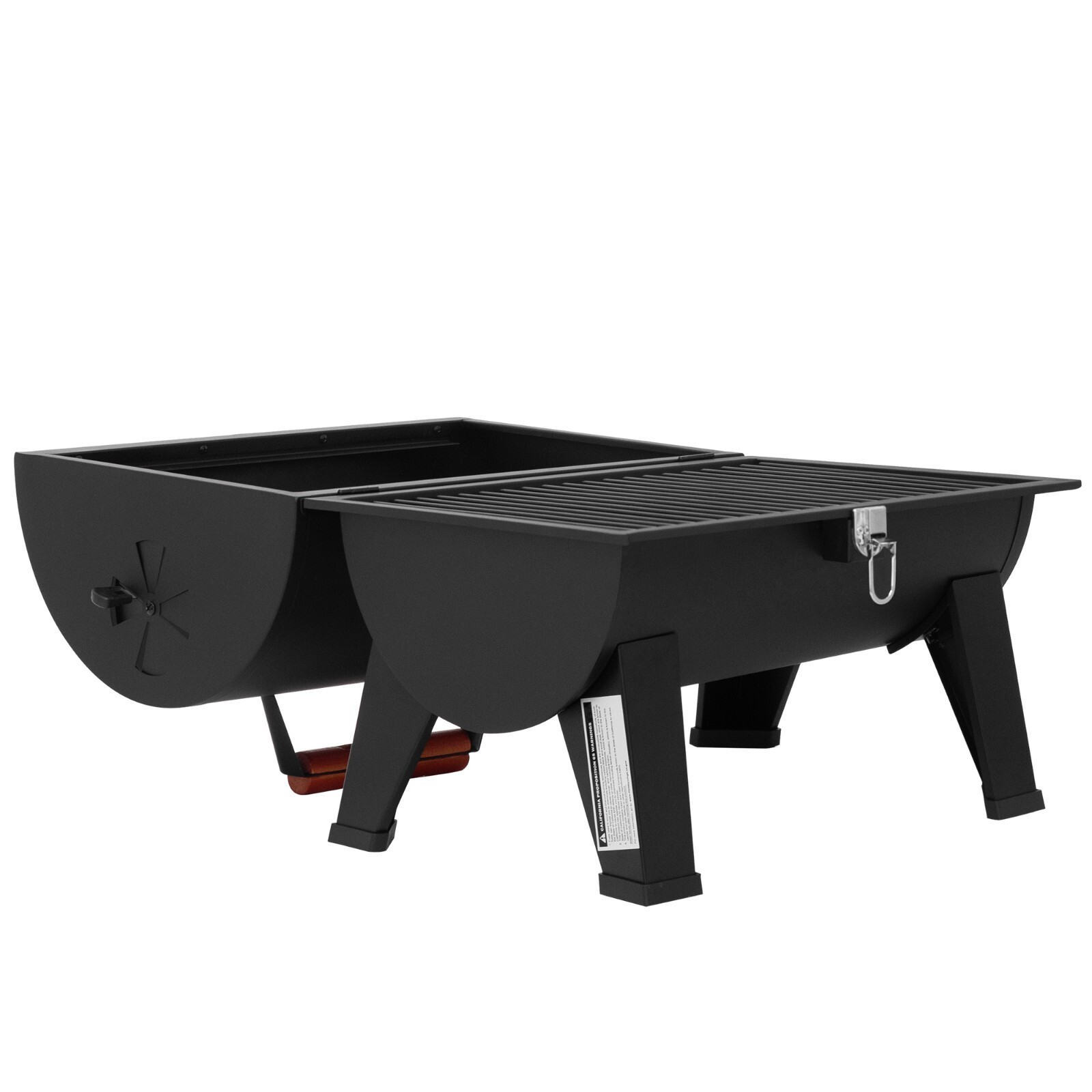 Royal Gourmet Portable Charcoal Grill with Two Side Cooking Area Outdoor, Black