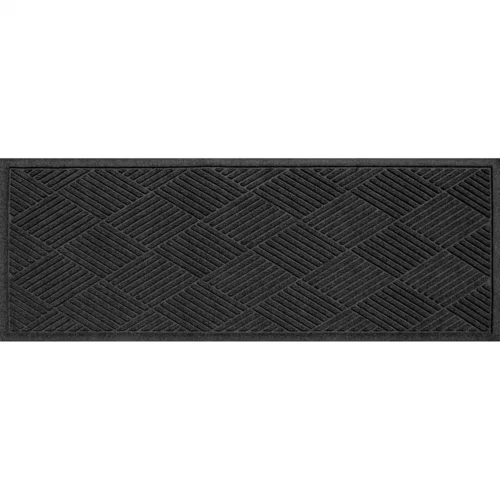 Waterhog Diamonds Charcoal 35 In. X 97 In. PET Polyester Indoor Outdoor Runner D