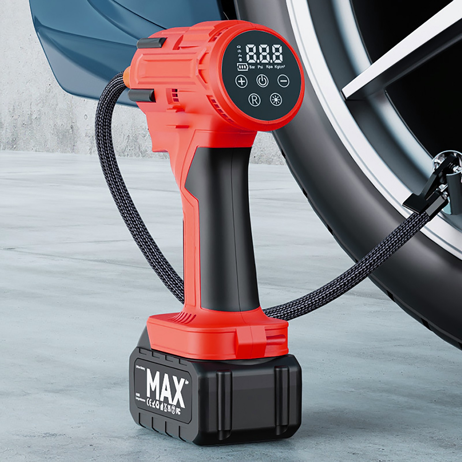 21V 150PSI Cordless Rechargeable Battery Air Compressor Pump Car Tire Inflator