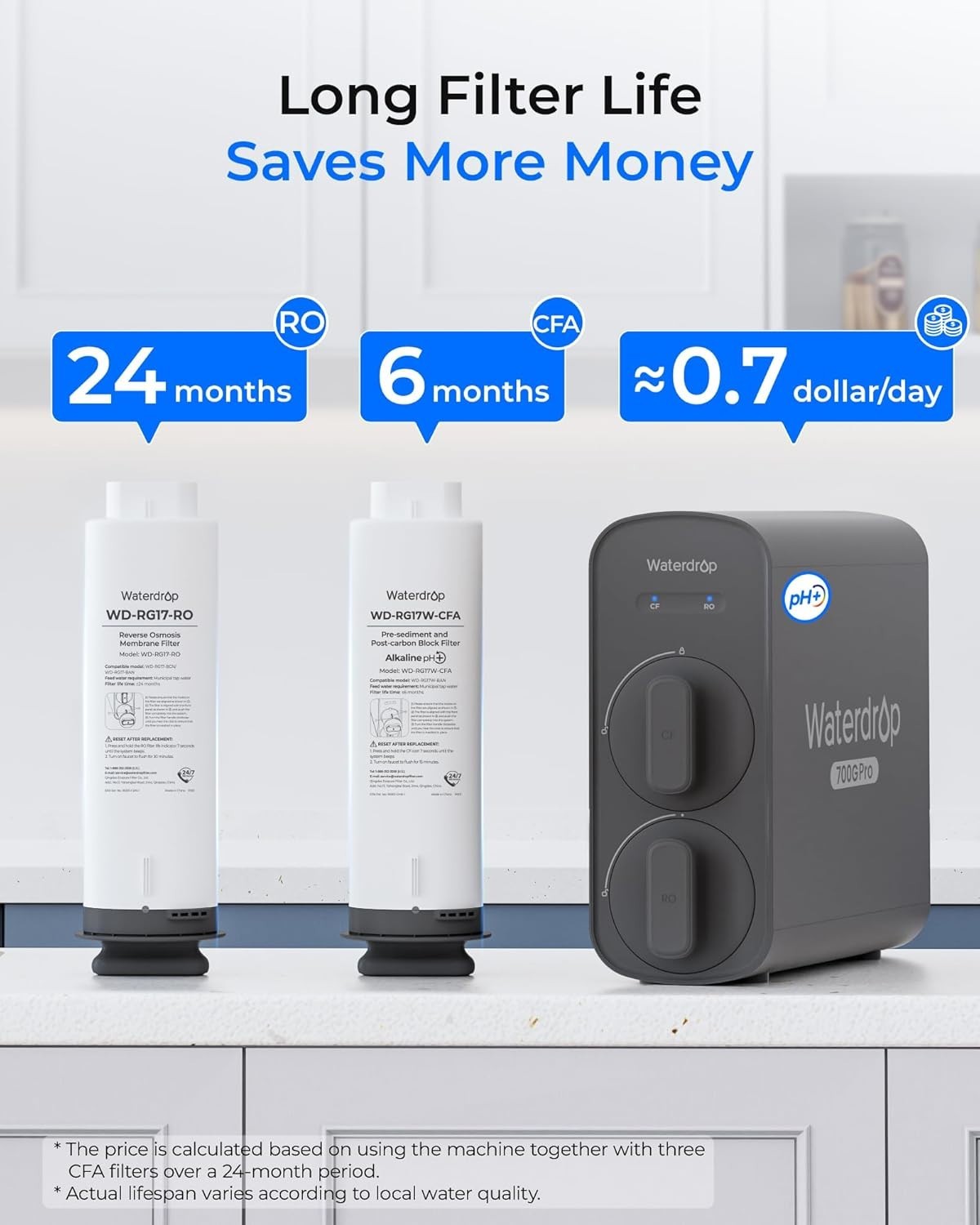 [ Dual Flow ] Waterdrop G5P700A-Pro Alkaline Mineral pH+ Reverse Osmosis System