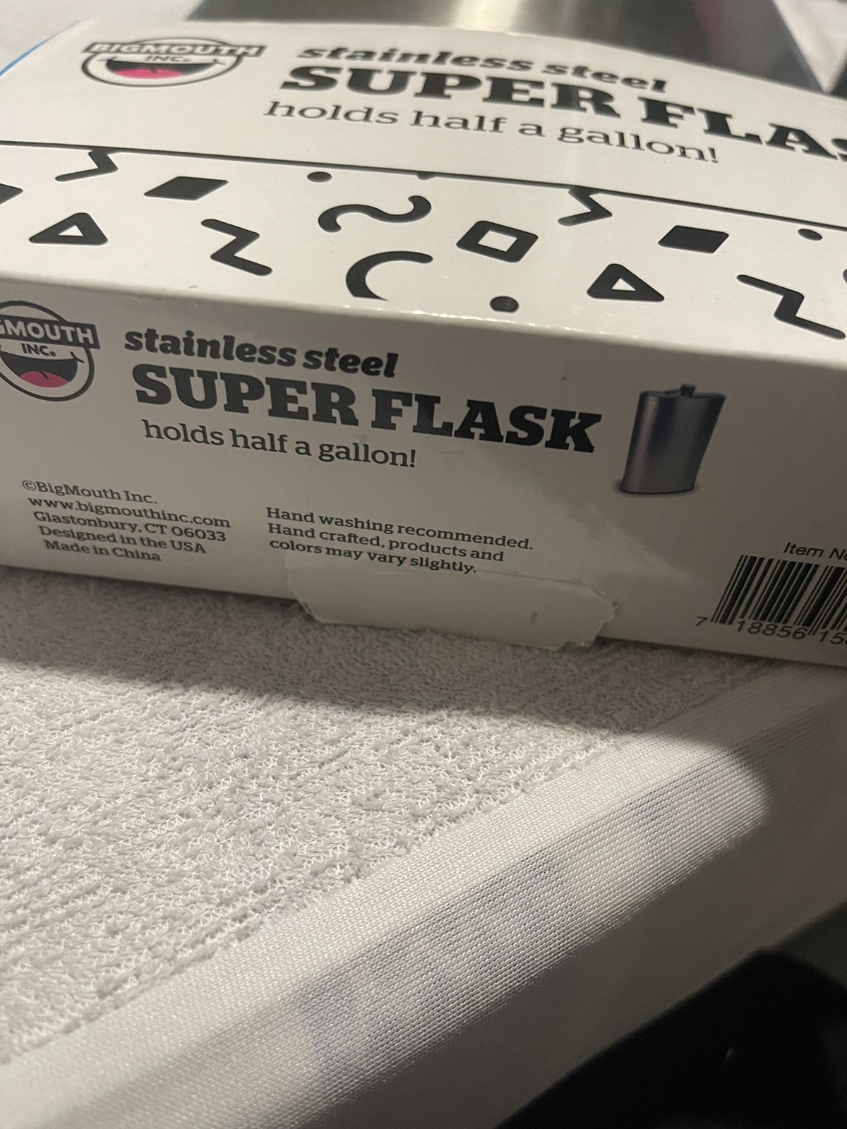 Big Mouth Stainless Steel Super Flask Holds Half A Gallon. New. Has Slight Dent