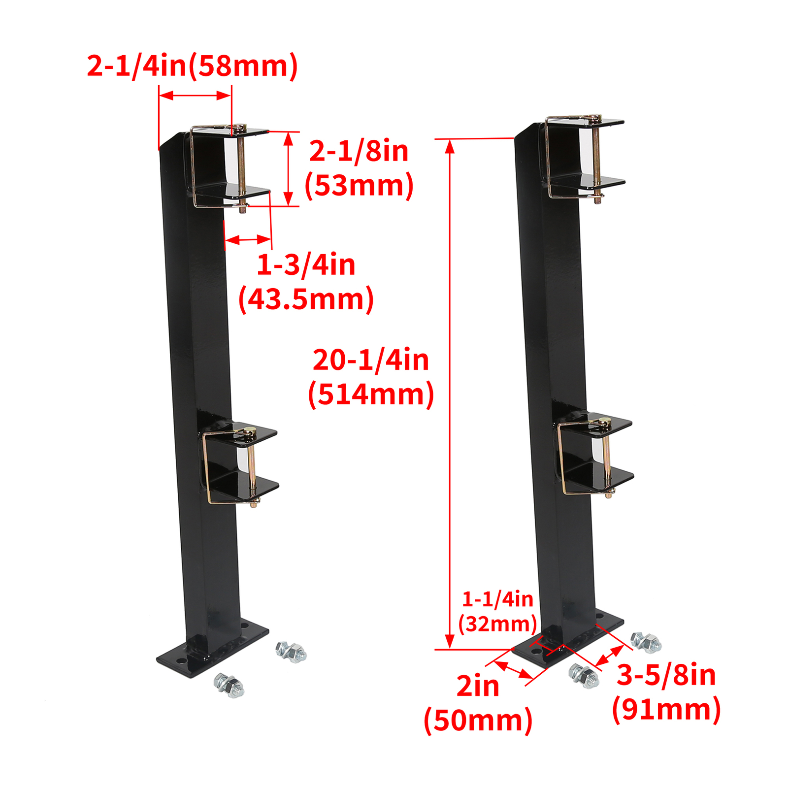 2 Place Weeder Trimmer Rack Holders Carrier For Open Landscape Truck Trailer