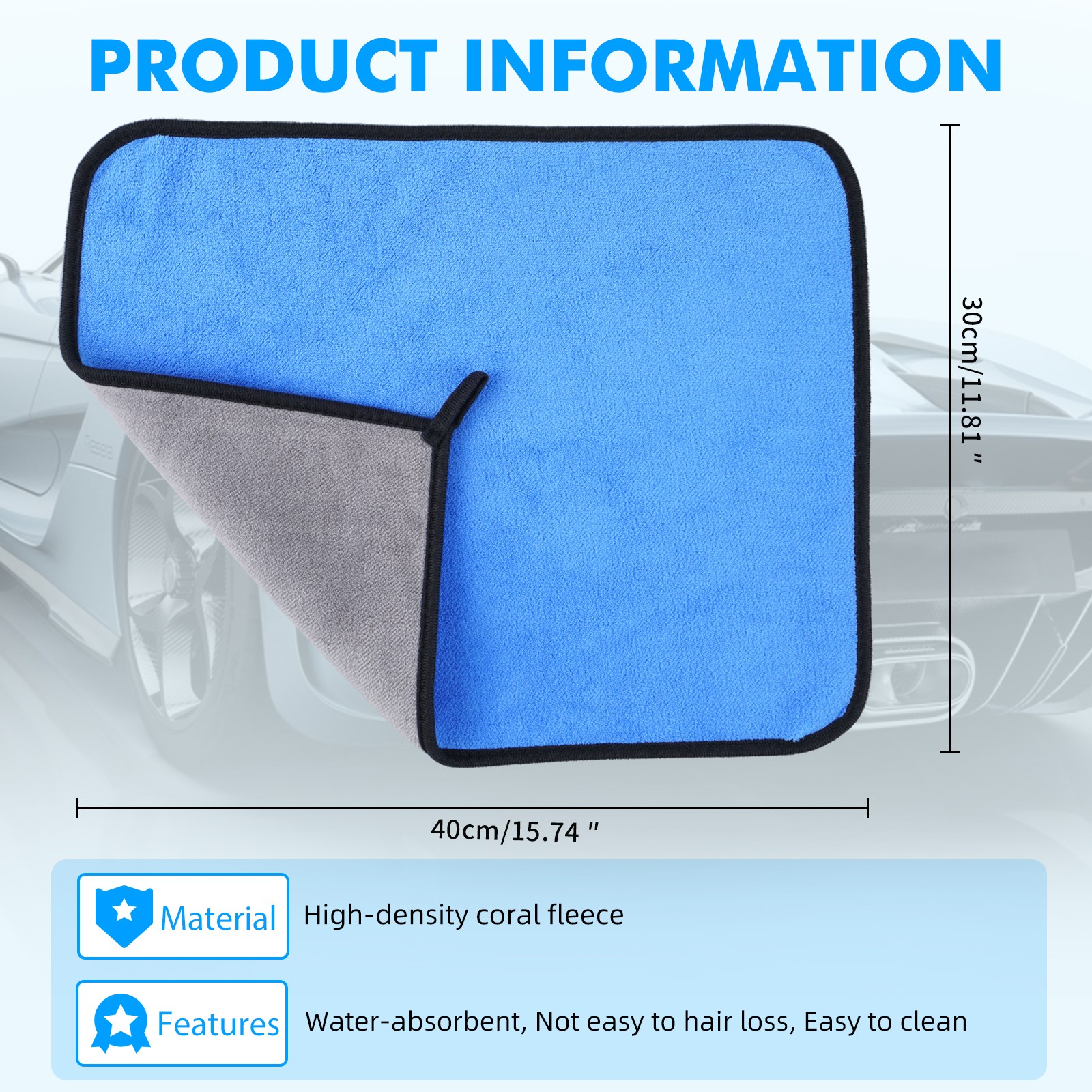 3PCS Microfiber Cleaning Cloth Towel Rag Car Polishing No Scratch Auto Detailing