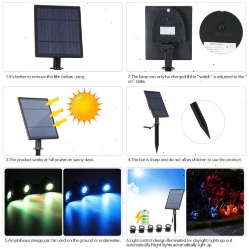 T-SUN 2 IN 1 Solar Pond Lights RGB Outdoor Landscape Underwater Fountain Lamps