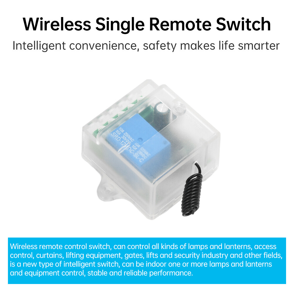 433Mhz Universal Wireless Remote Control Switch With Relay Receiver Module DC12V