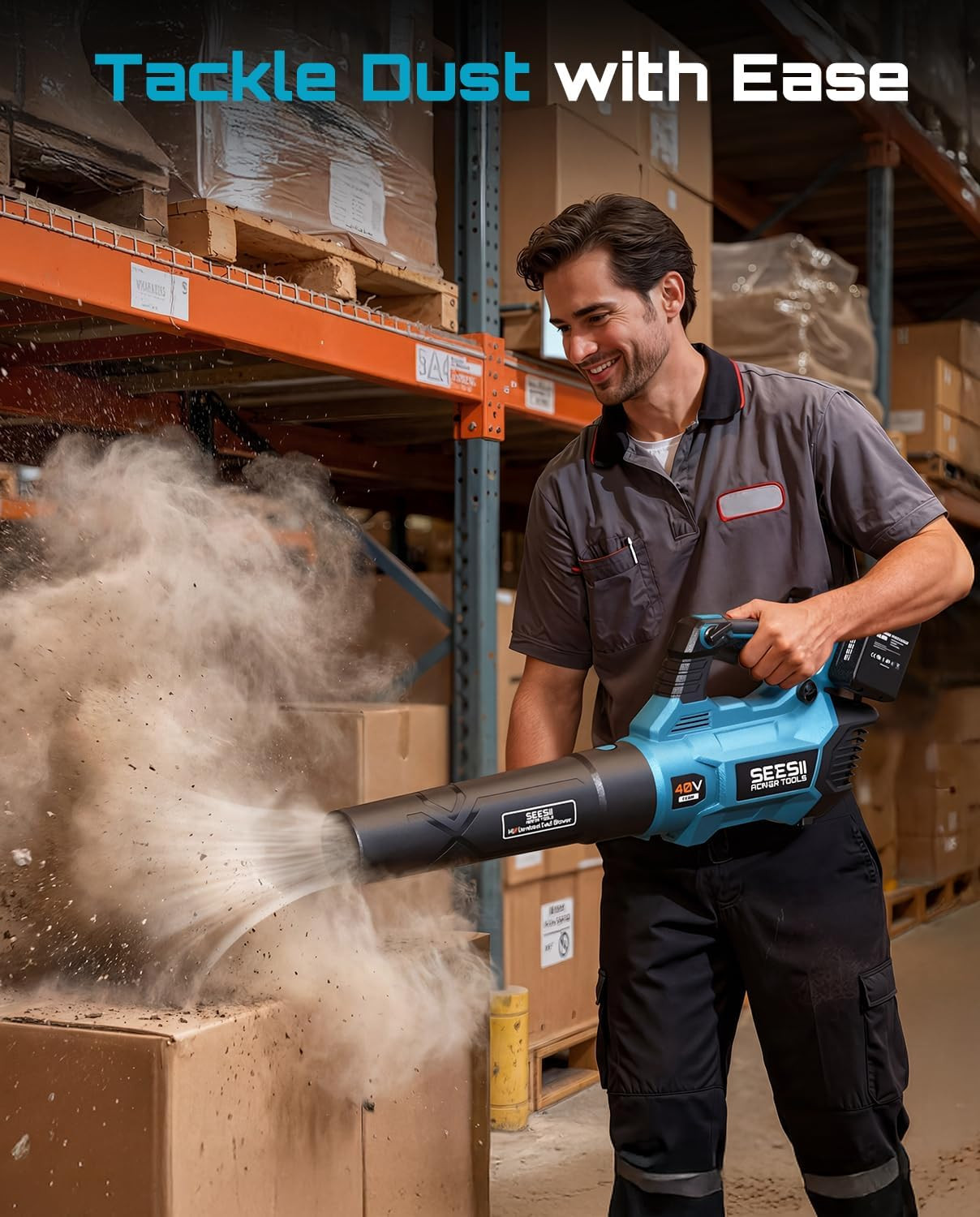 40V Leaf Blower Cordless with 2 X 5.2Ah Batteries, 650CFM 160 MPH | Brushless Mo