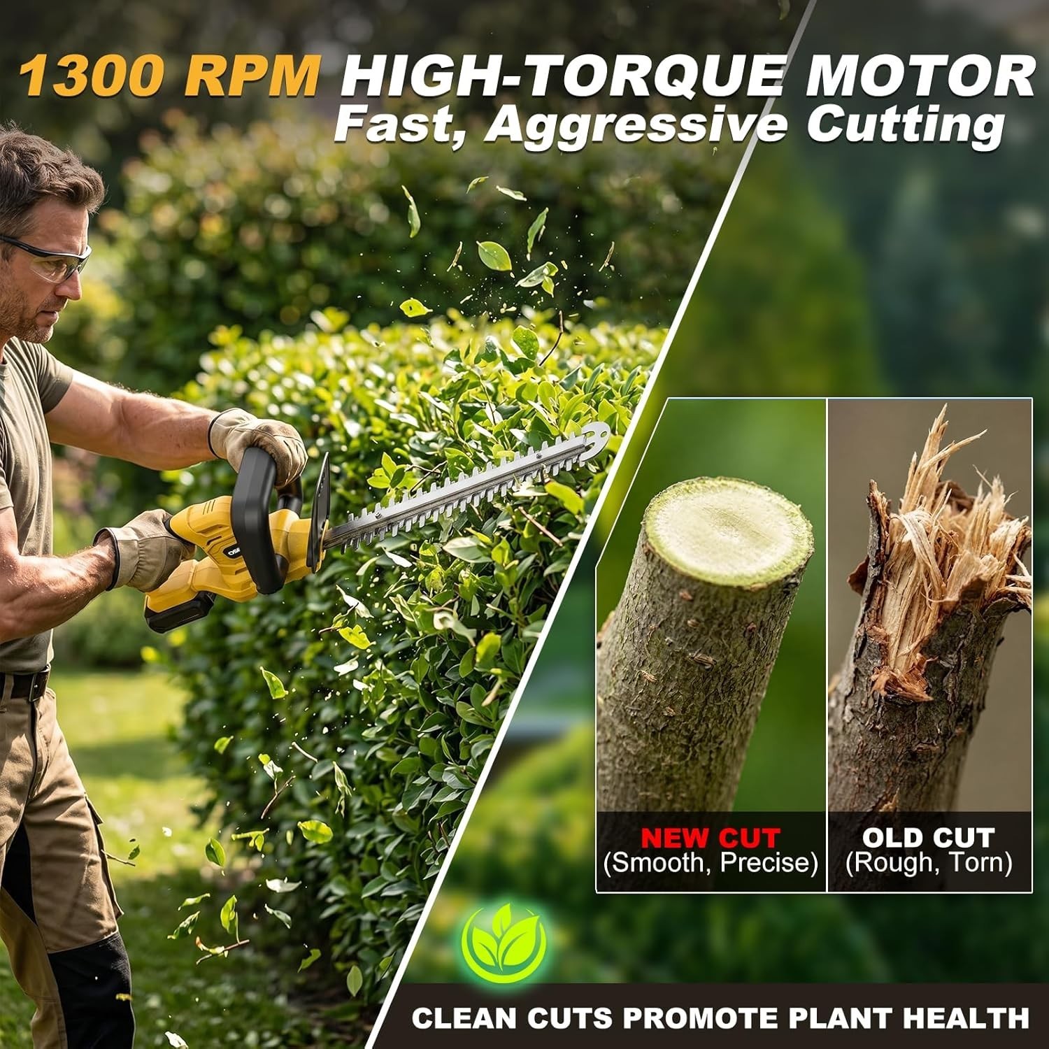 22 Inch Cordless Hedge Trimmer For Dewalt 20V MAX Battery Brushless – Tool Only