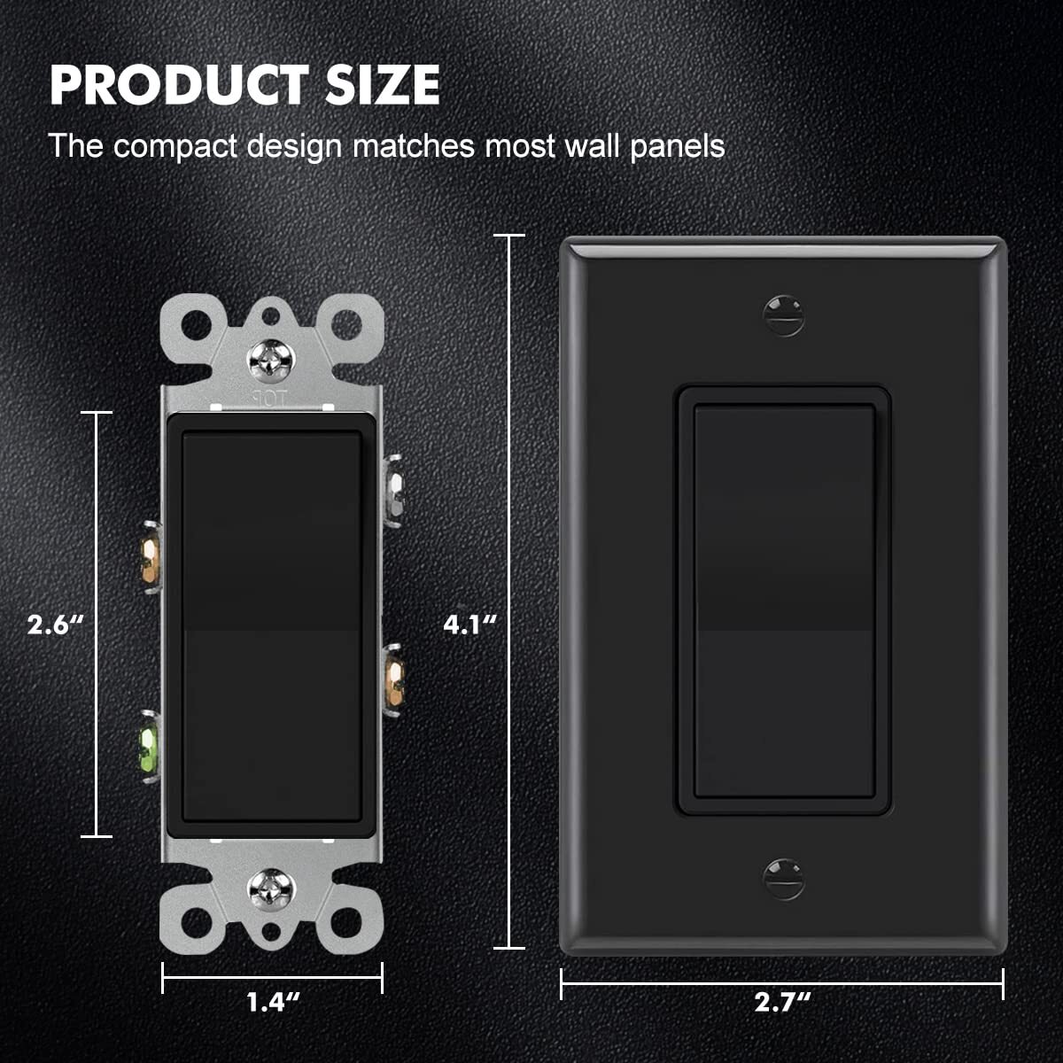 Decorator Paddle Rocker Light Switch ,15A,3 way/Single Pole ,10 Pack,UL Listed