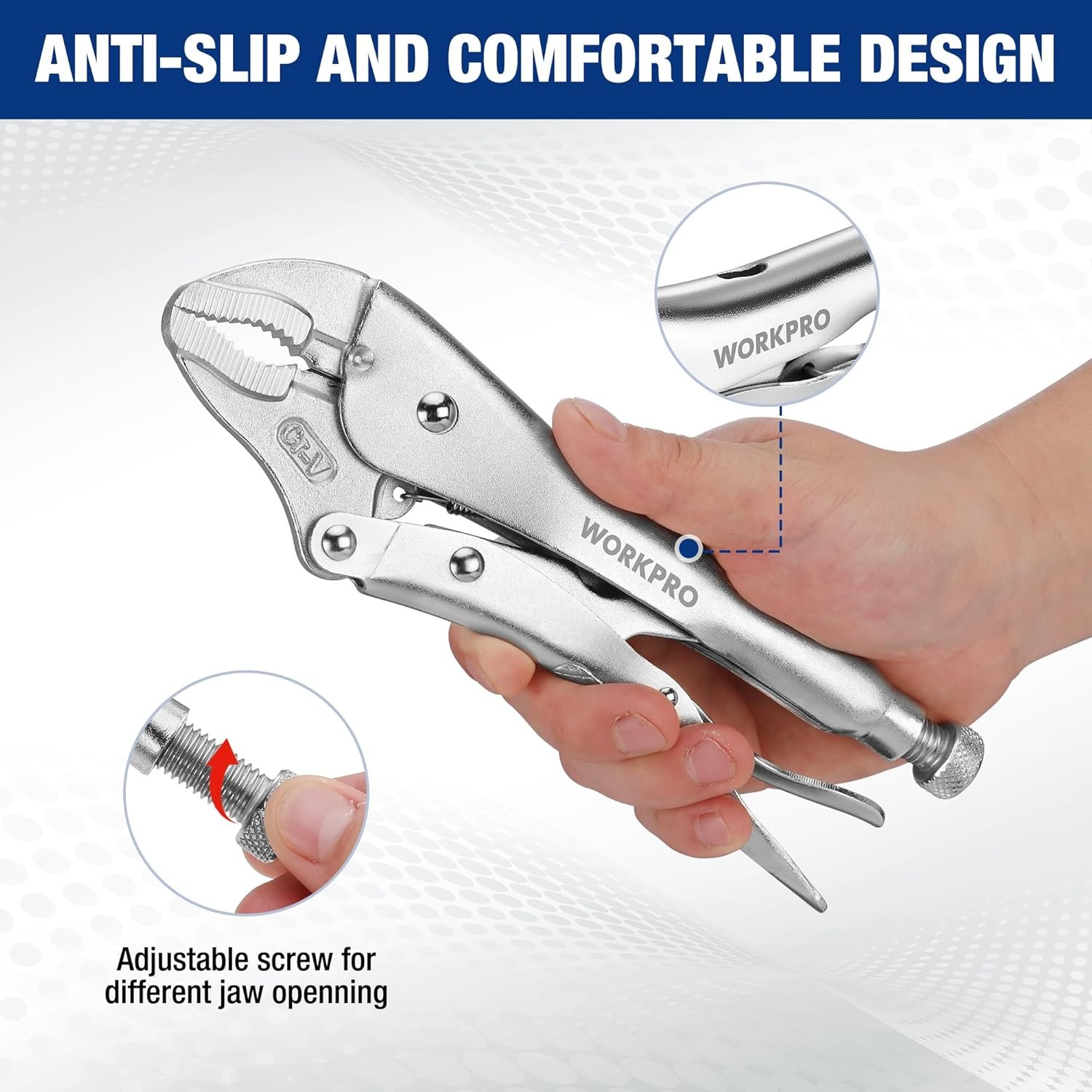 WORKPRO 5-Piece Locking Pliers Set Vice Grips w/Chrome-vanadium Steel Tool Set