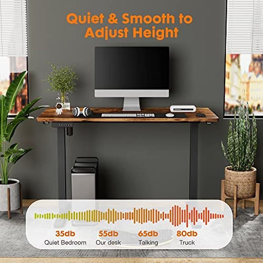 40-63 Inch Electric Height Adjustable Desk Home Office Standing Computer Table