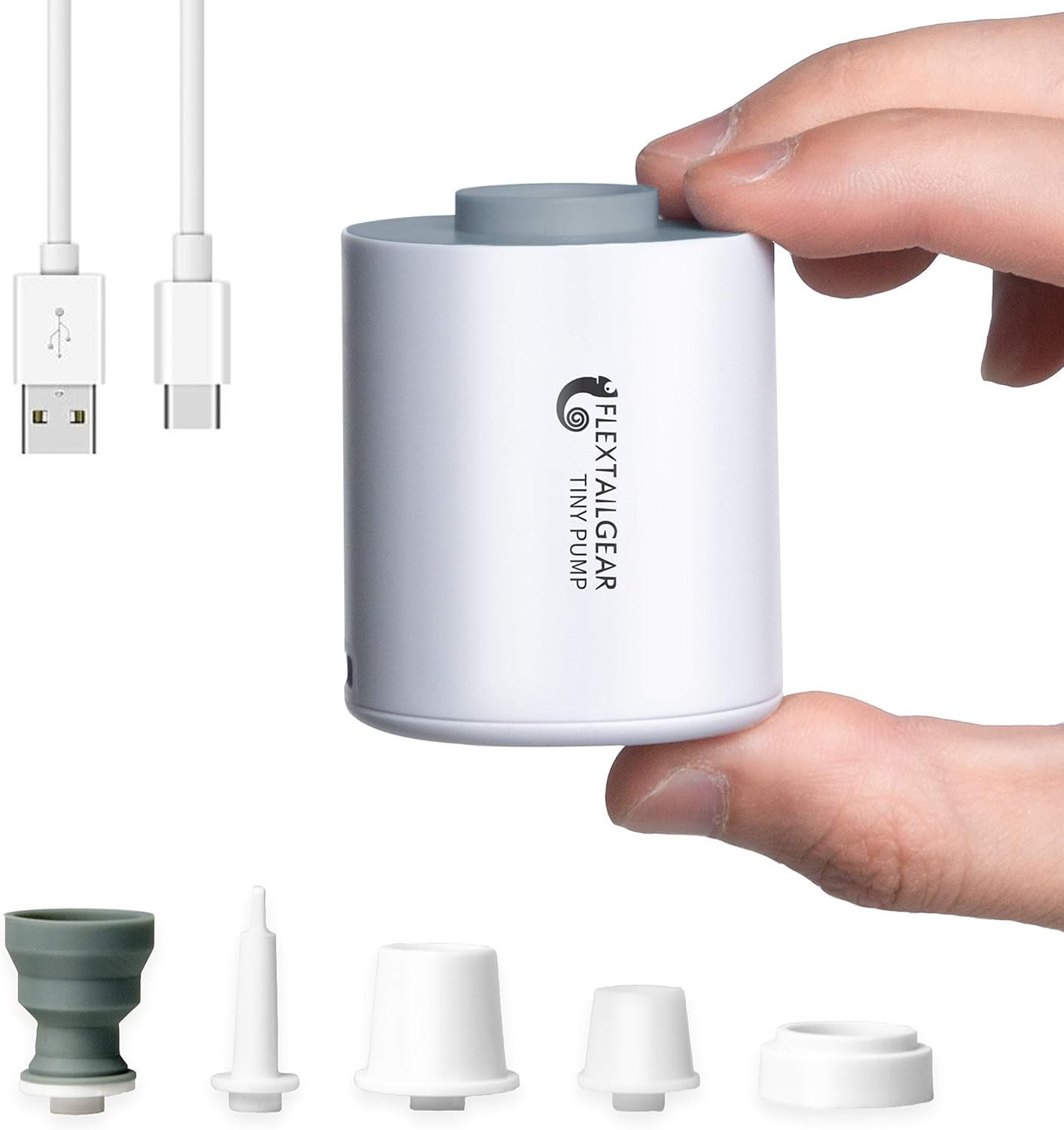 Minibomba de aire portátil pequeña con batería de 1300 mAh y puerto USB