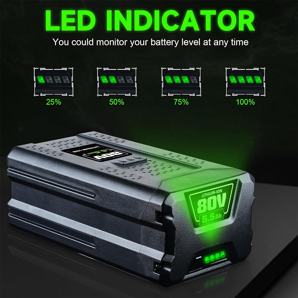 80V Lithium Ion 5.0Ah Rechargeable Li-ion Battery BAB727 GBA80200 FOR Greenworks