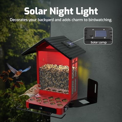 All-Metal Bird Feeder, Wall & Pole Mountable, 2.4L Large Capacity, Heavy-Duty