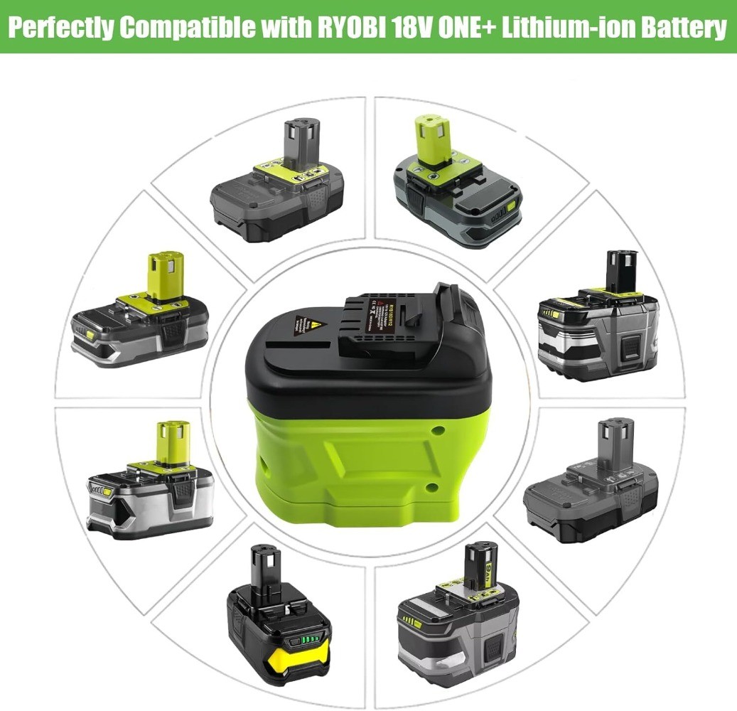 Battery Adapter for Ryobi 18V Li-ion Battery Convert to for Dewalt 12V Tool Use