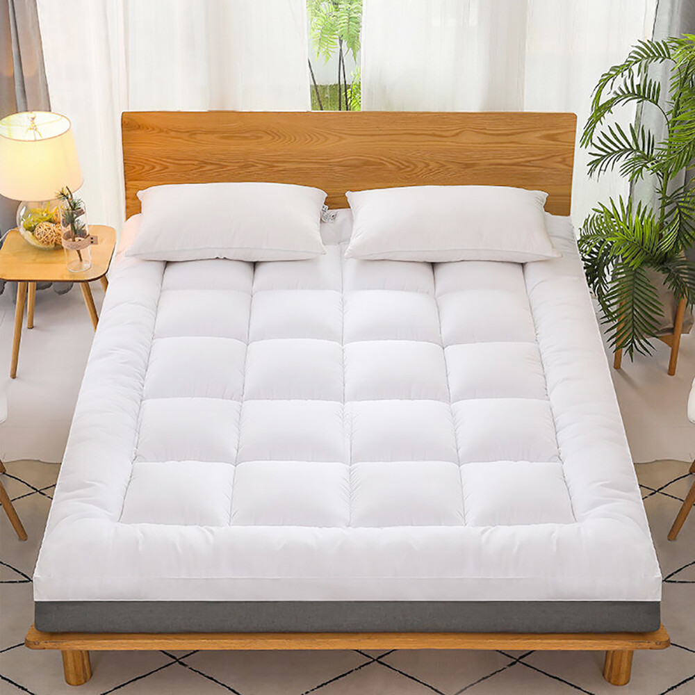 Soft Thick Mattress Pad Topper Quilted Fitted Mattress Protector Foldable Pad