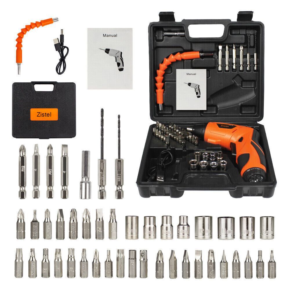 48IN1 Cordless Electric Screwdriver Drill Power Tool Kit w/ Rechargeable Battery