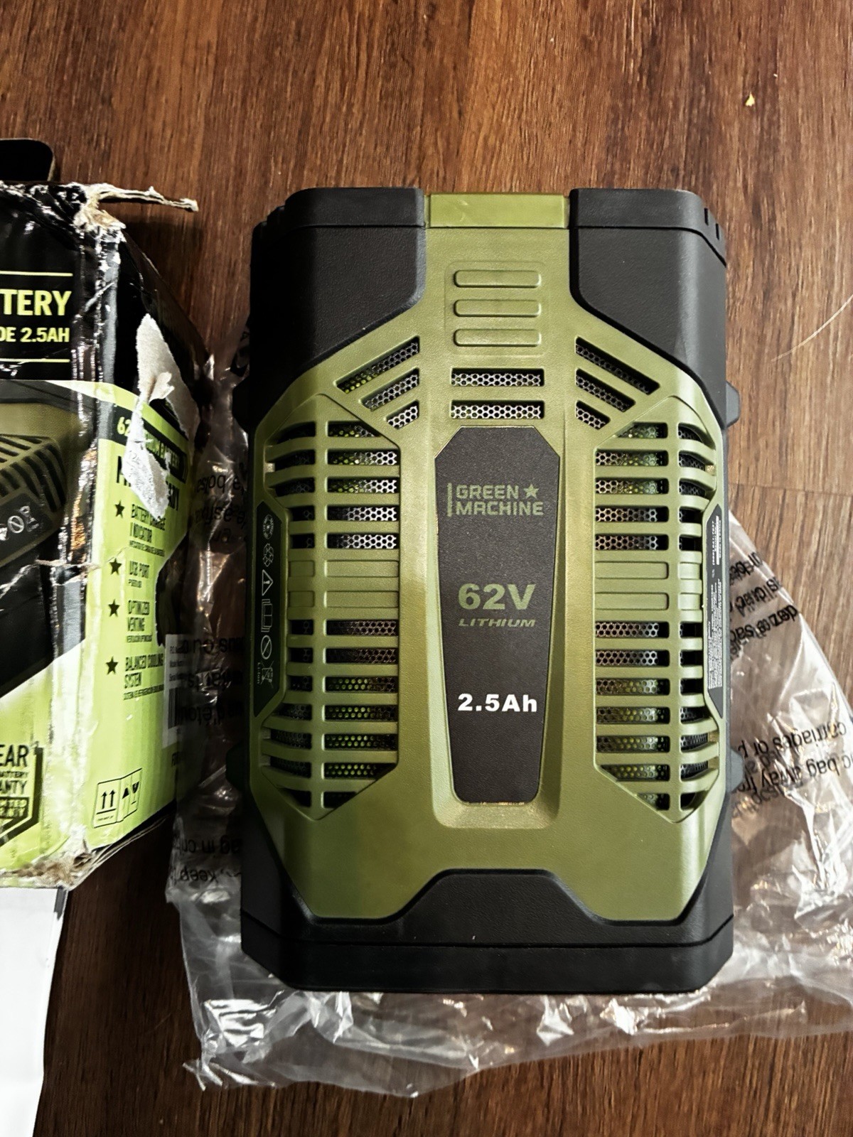 Green Machine 62V 2.5 Ah High Capacity Fade-Free Lithium Power Battery