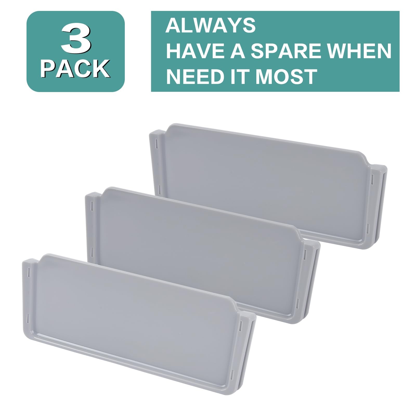 Enlisiwte 3 Pcs Replacement Insert Divider for 5 inch*1.83inch*0.39inch, Gray