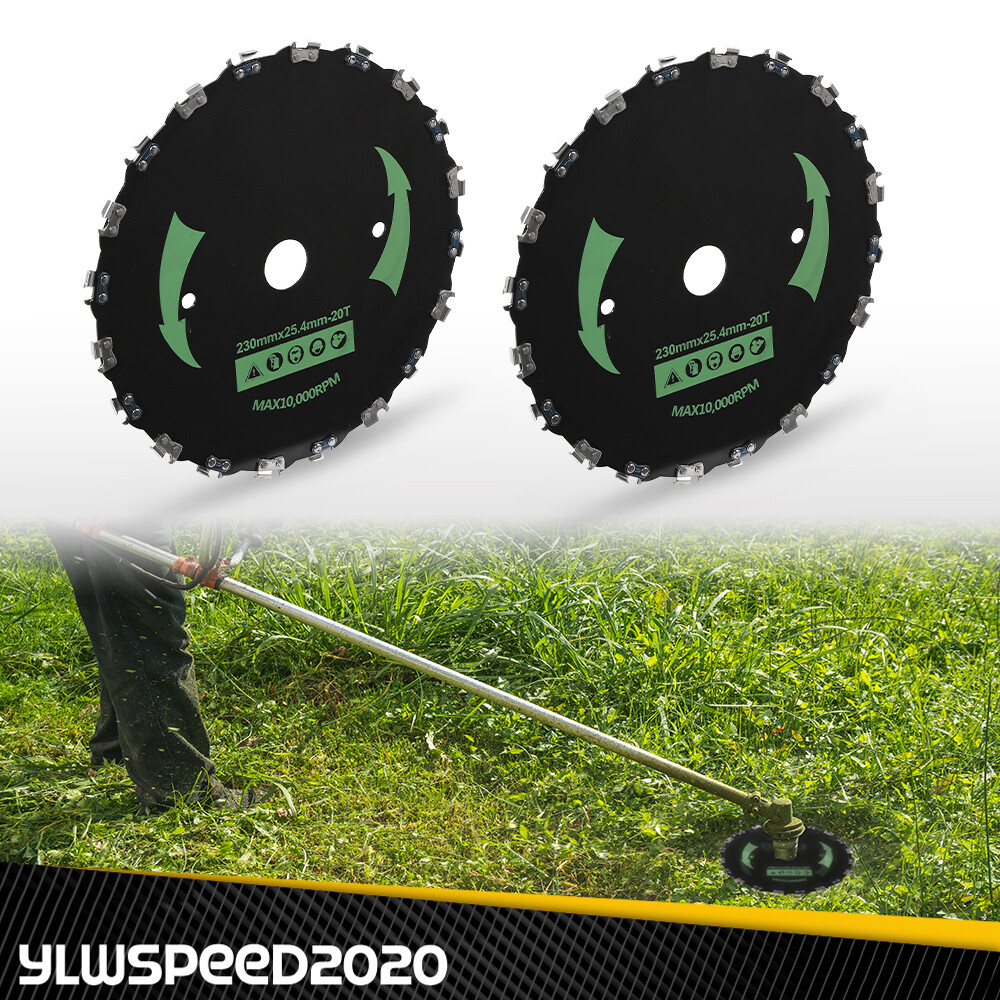 2pcs 9″ Chainsaw Brush Blade 20 Tooth Cutter Trimmer Head Weed Mower Saw Blade