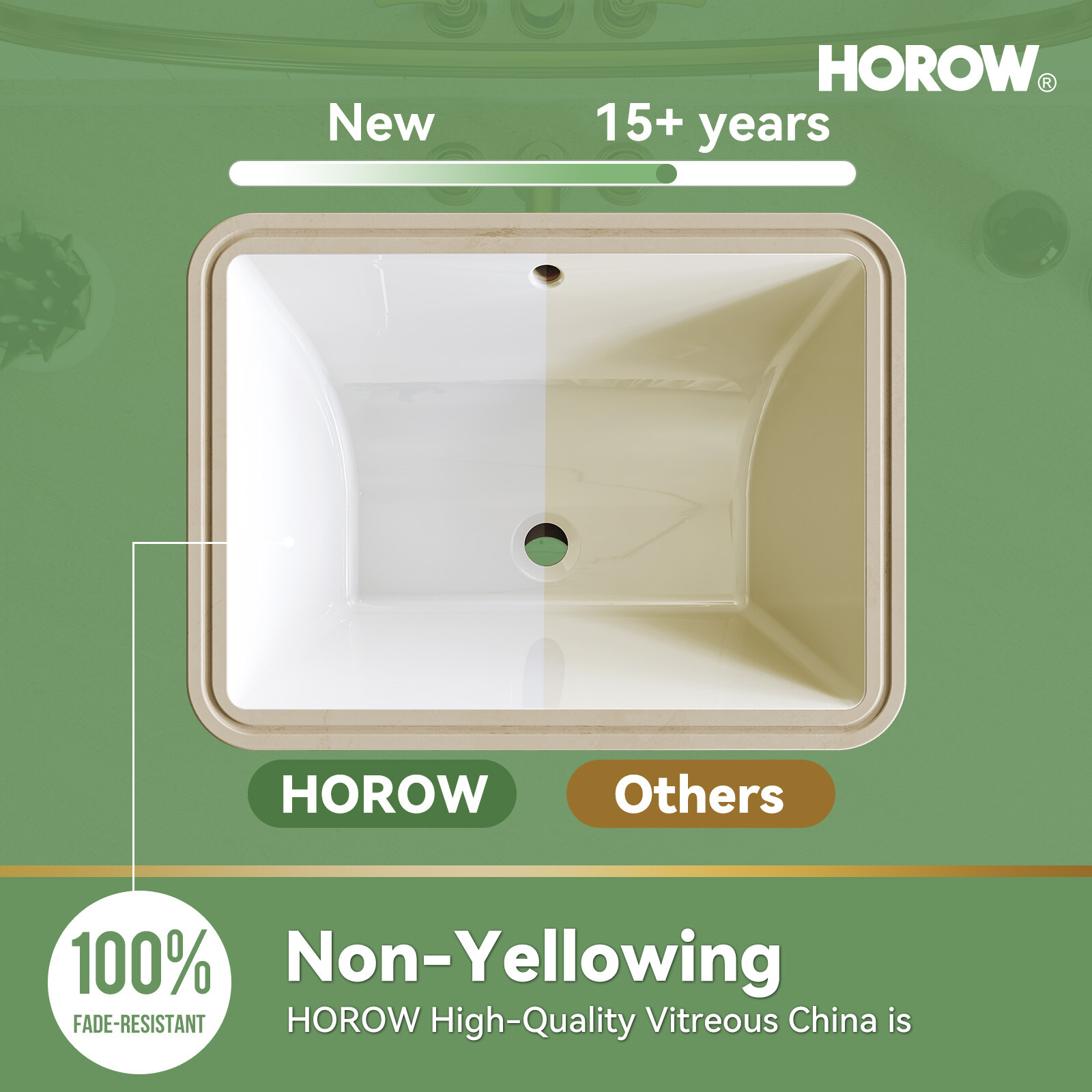 20×15” Rectangular Undermount Bathroom Sink Vitreous Ceramic Lavatory White