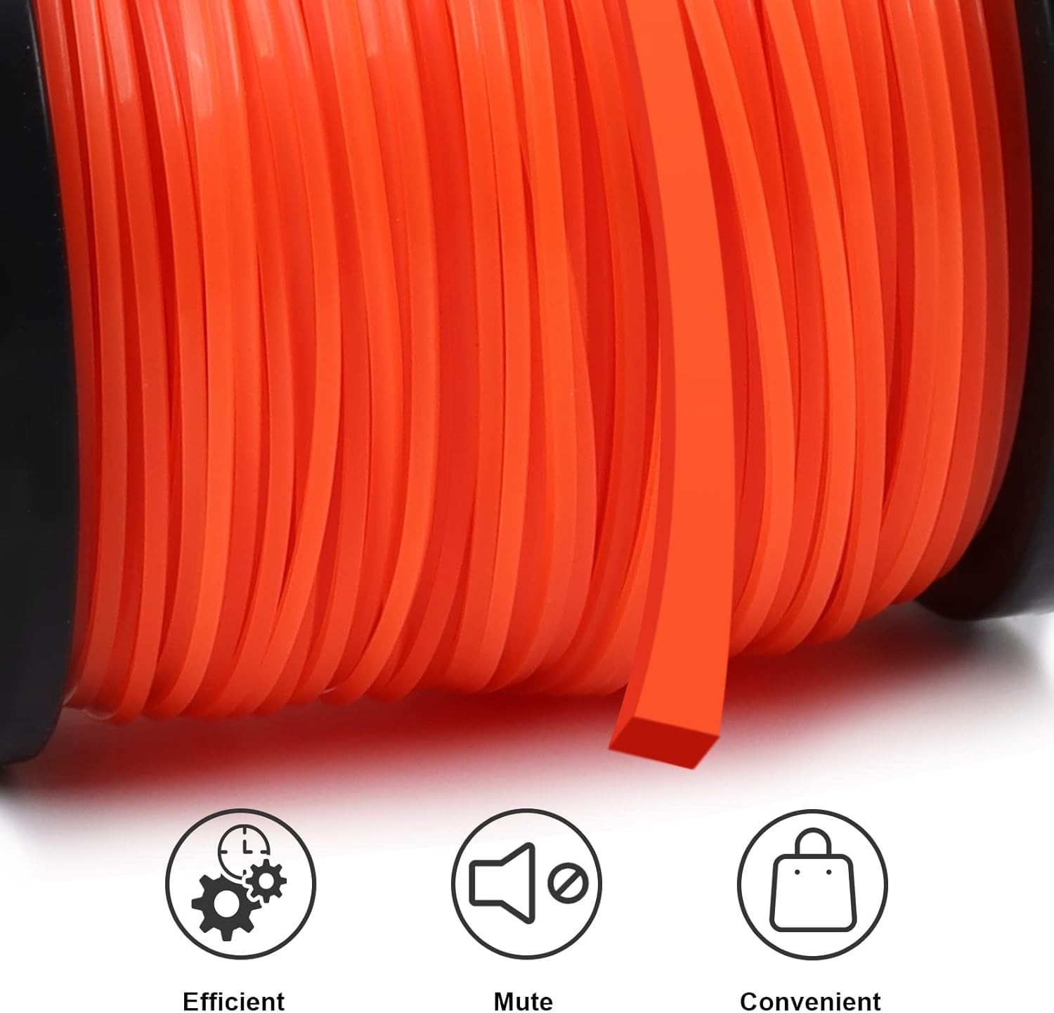 String Trimmer Line, Square Orange Heavy Duty Weed Eater 1.7LB x .095 in