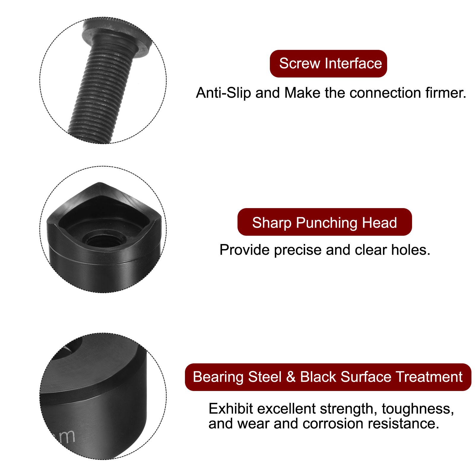 Sheet Metal Punch Hole Punch 35mm with External Hex Shank for Steel Plate Sink