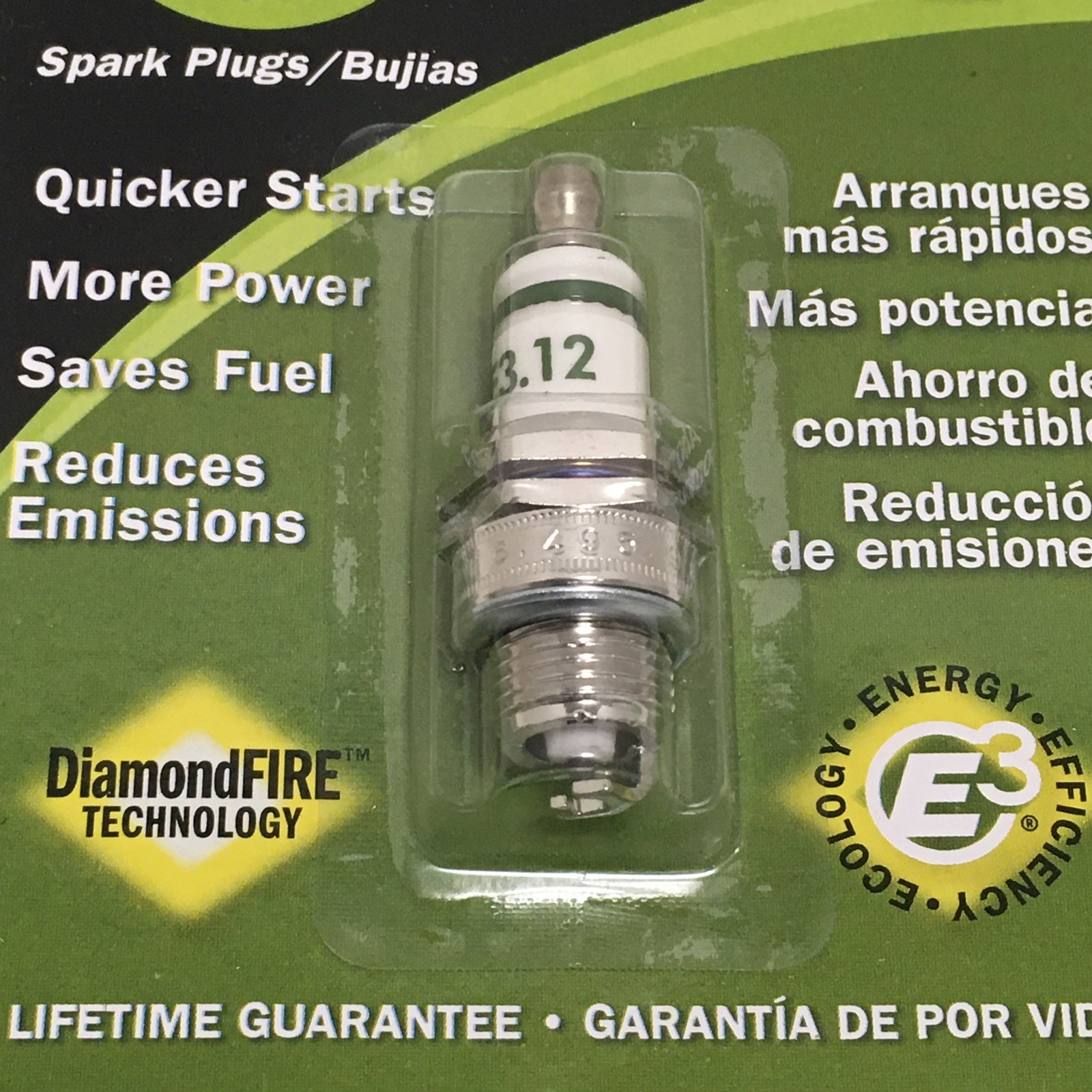 3-Packages of E3 Spark Plug E3.12 Lawn & Garden Small Engines Sealed Package