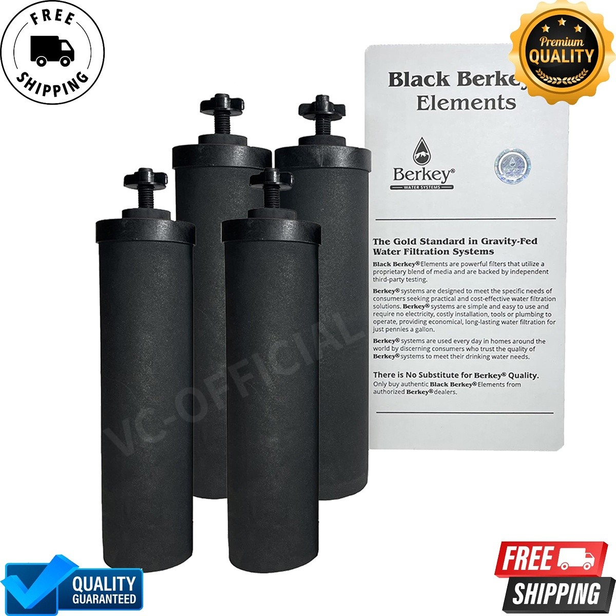BB9-2 Black Berkey Water Filter Replacement Elements (4-Pack)