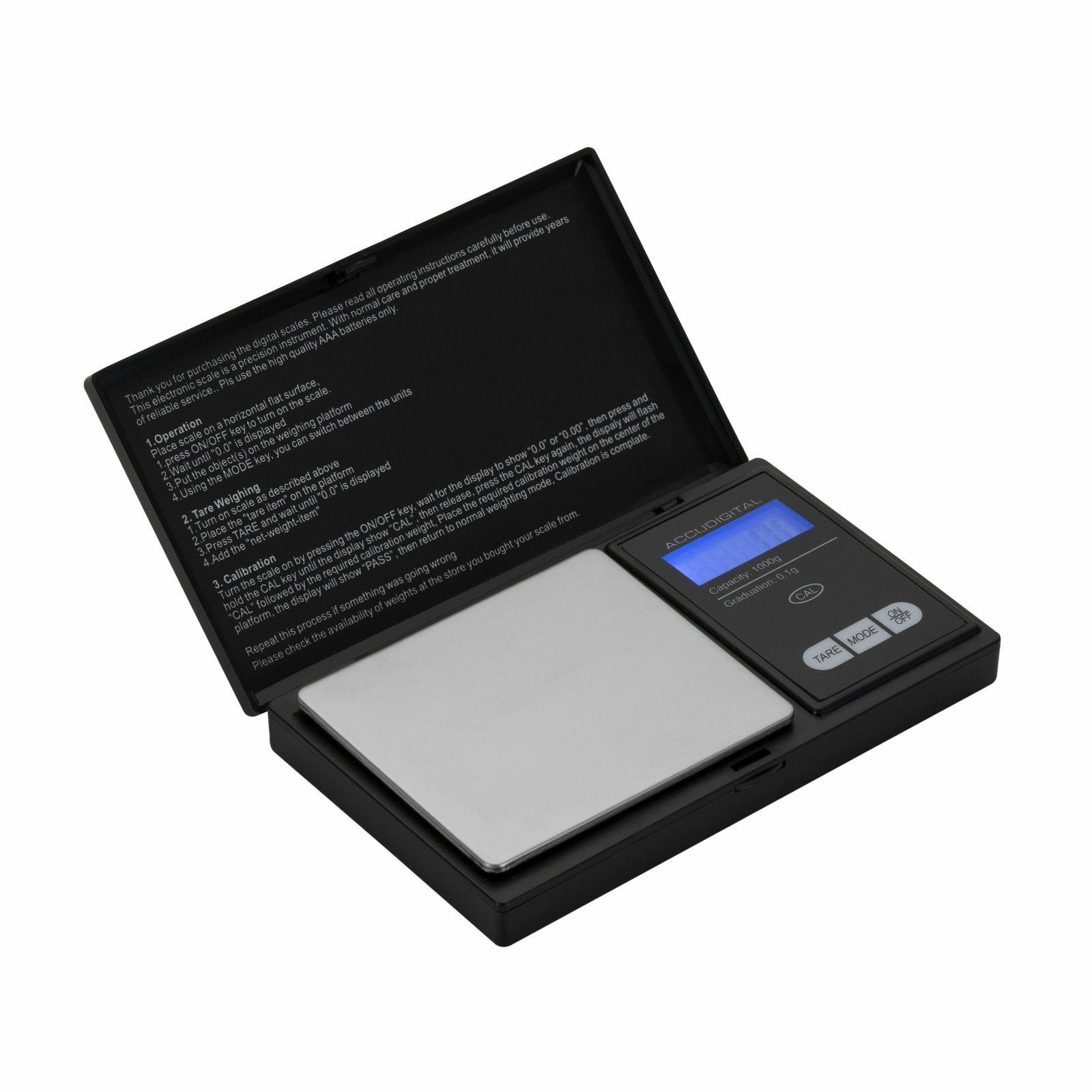 Digital Scale 1000g x 0.1g Jewelry Gram Silver Gold Coin Pocket Size Grain