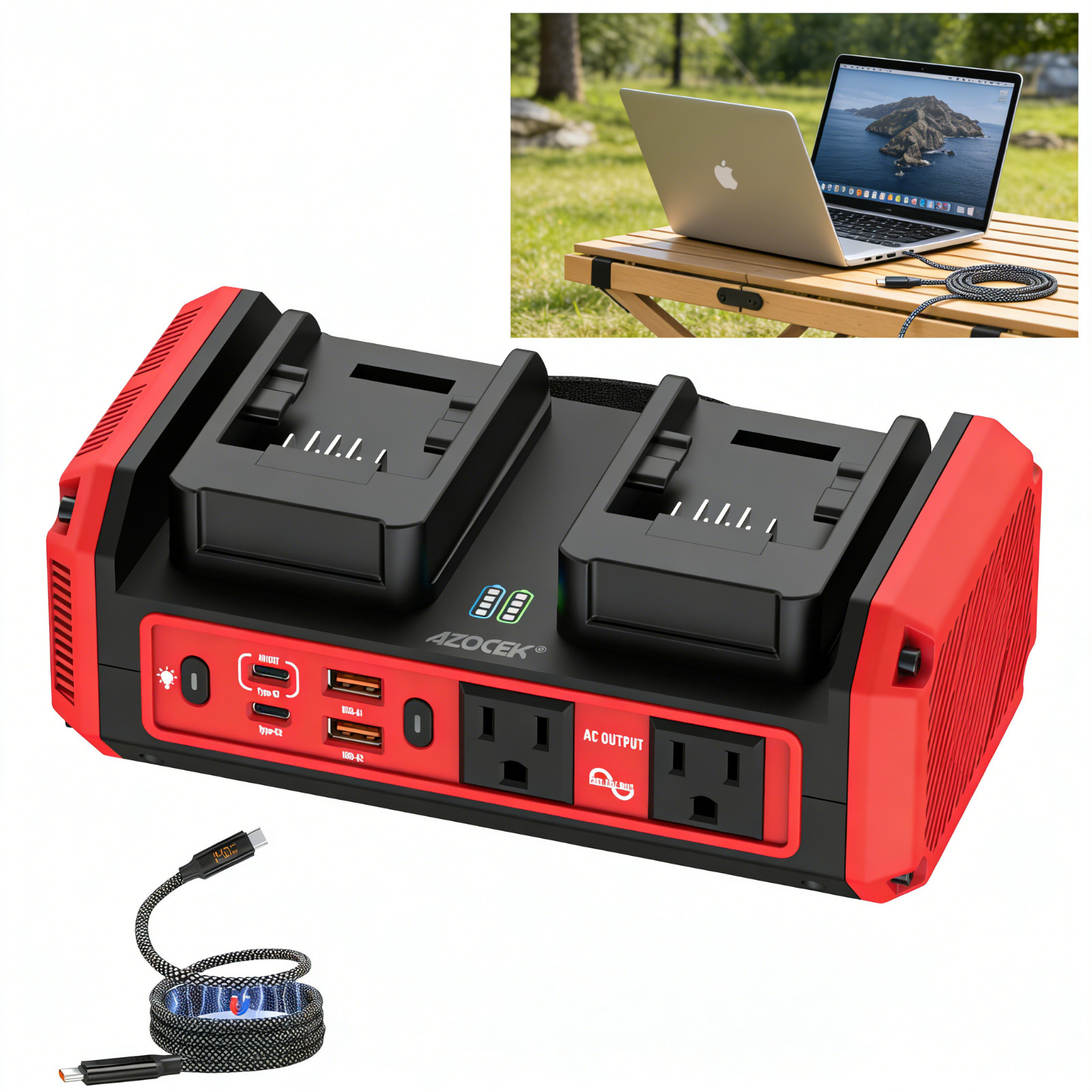 350W Pure Sine Wave Power Inverter fits Milwaukee 18V Battery，DC 18V to 120V AC