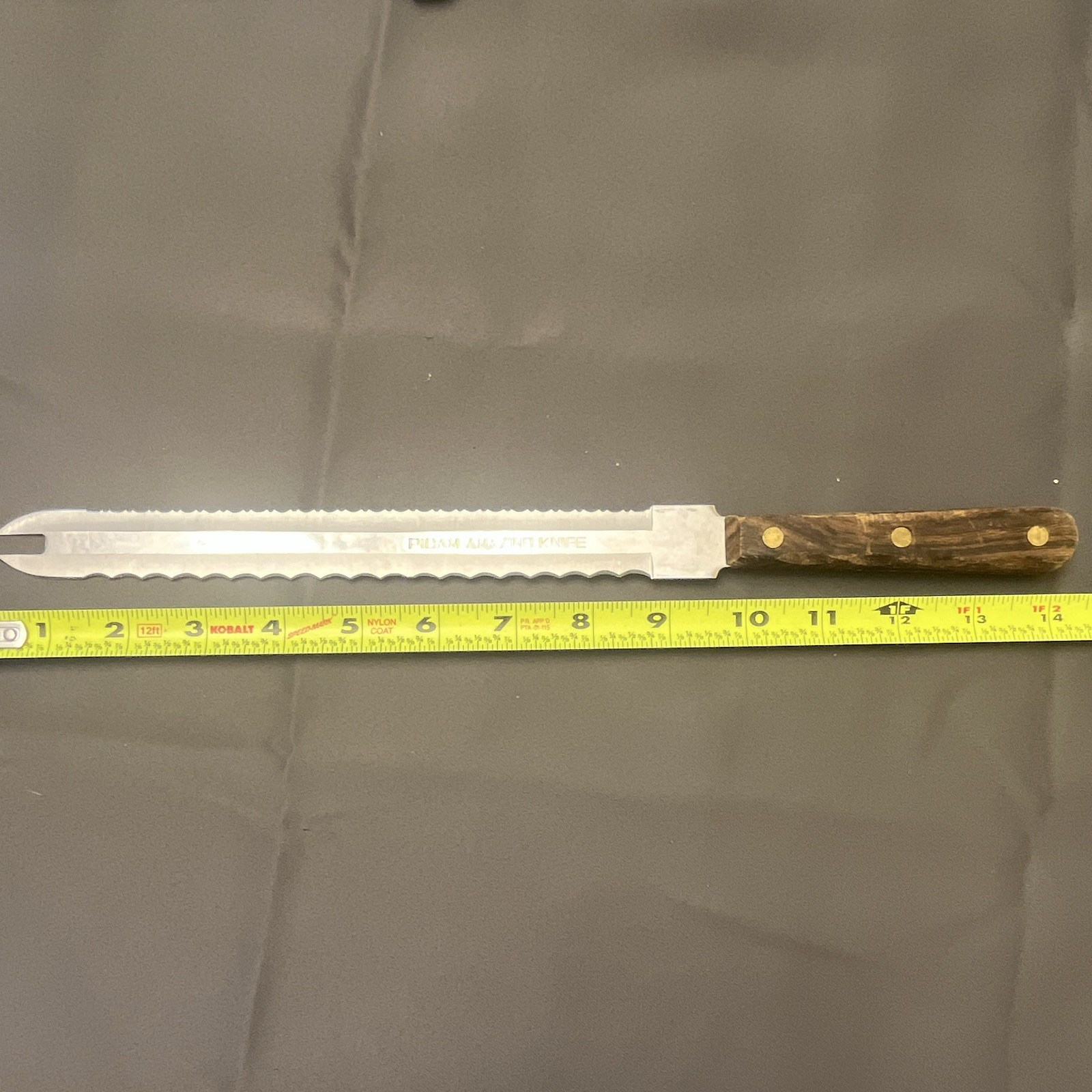 PICAM Amazing Knife 8 in Steak Knife, Serrated Edge, Stainless Steel, Wood