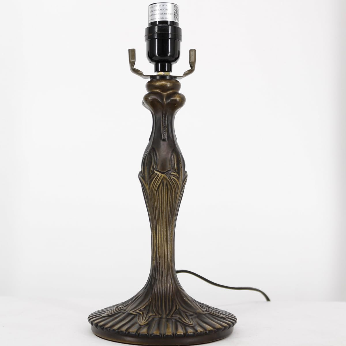 Dark Bronze Table Lamp Base Replacement for Tiffany Style Shades, 18″ Height