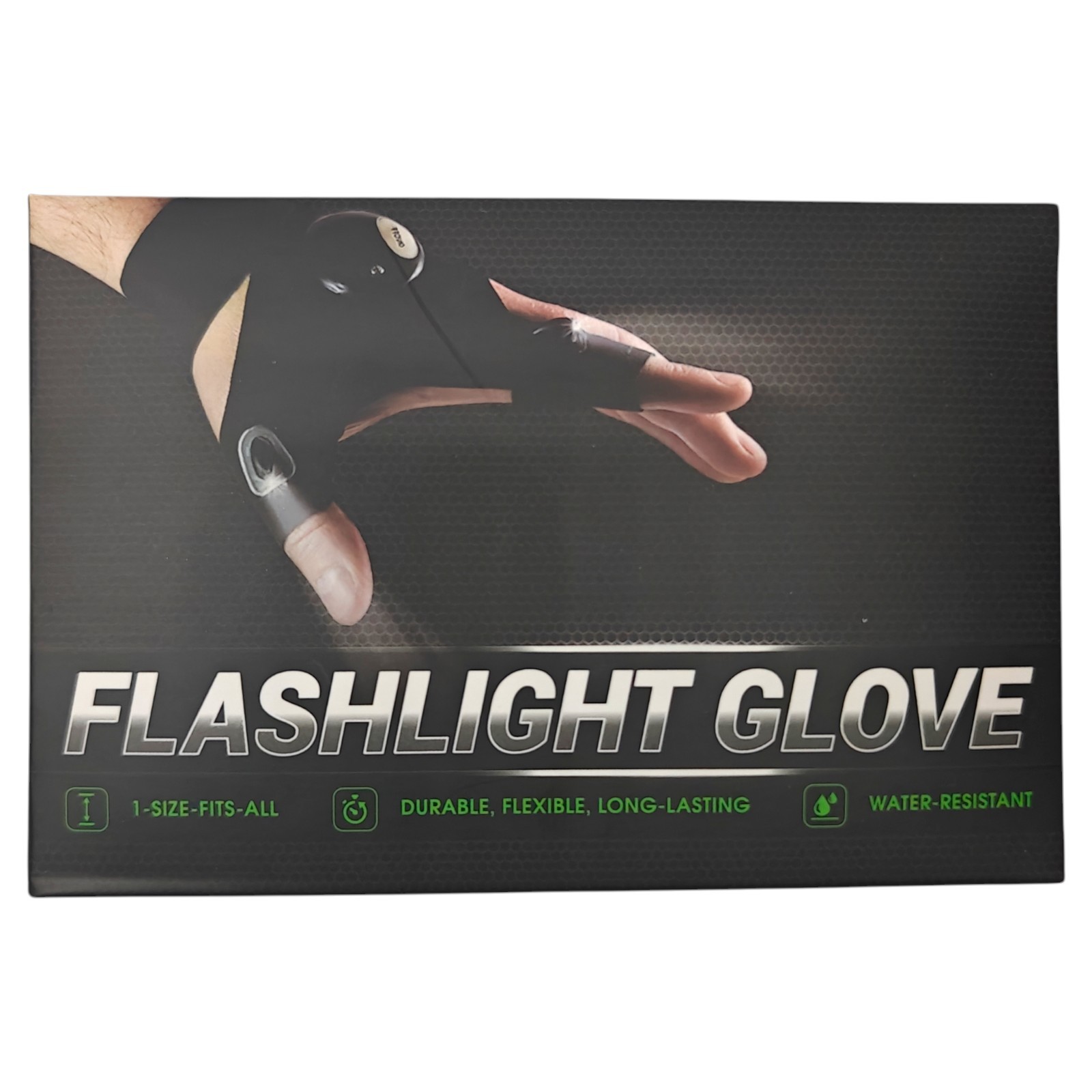 Hands-Free LED Flashlight Glove Work Light – 2 LEDs – One Size – 1PC – USA