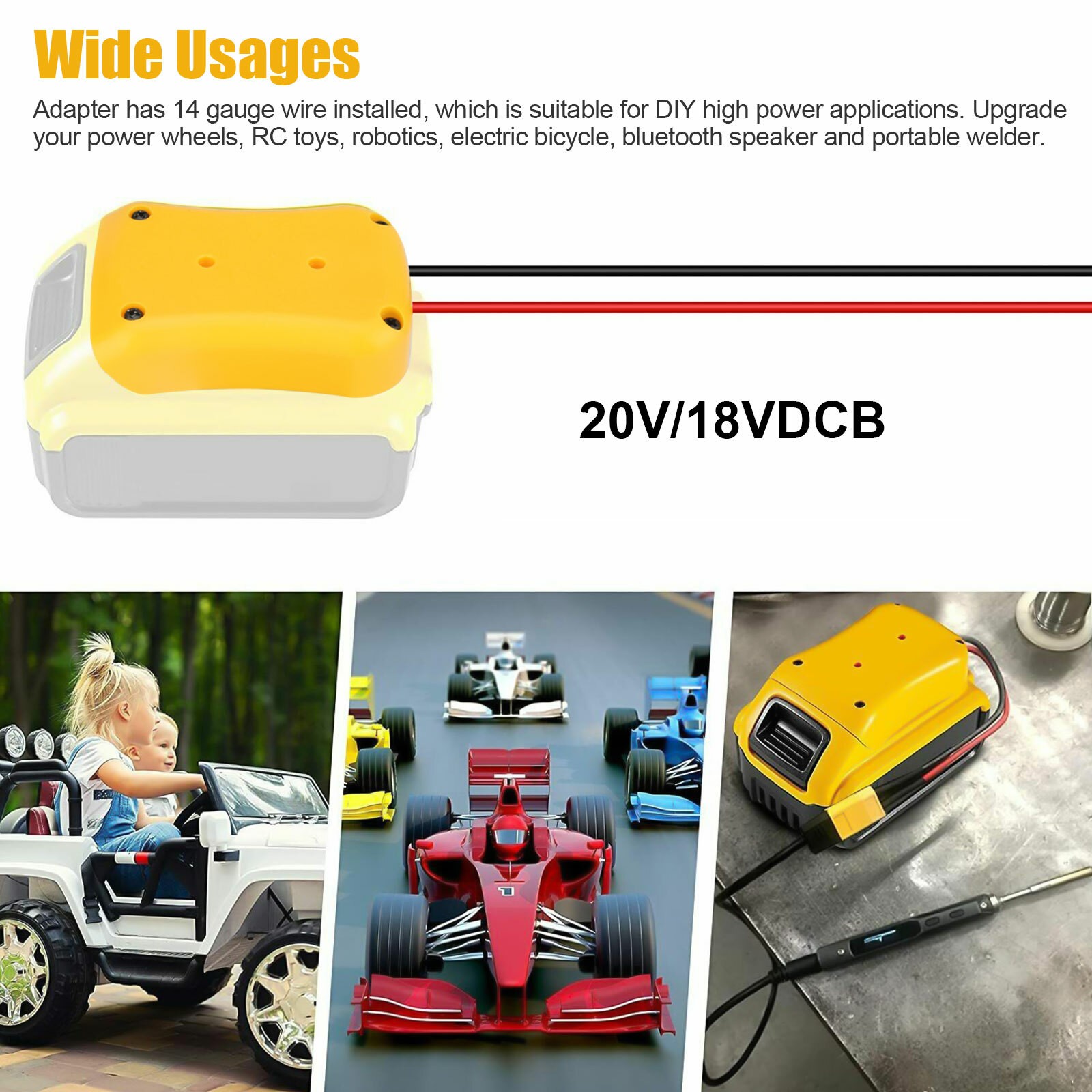 Power Connector DIY Battery Adapter Holder Dock For DeWalt 18V/20V Max Battery
