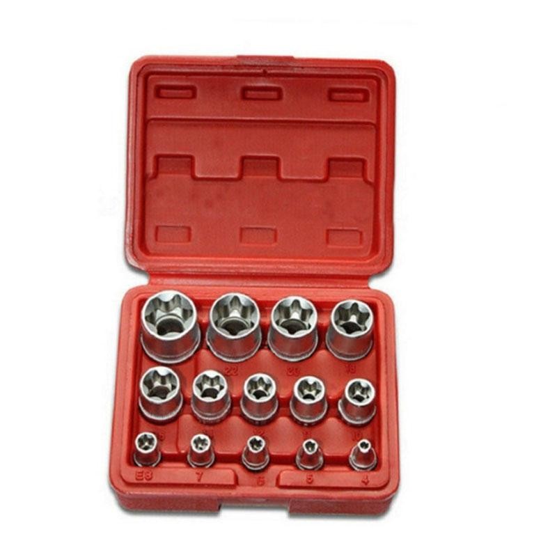 4/5/14PCS Female E Star Torx Socket Set E4-E24 E-Torx External Hex Socket Insert