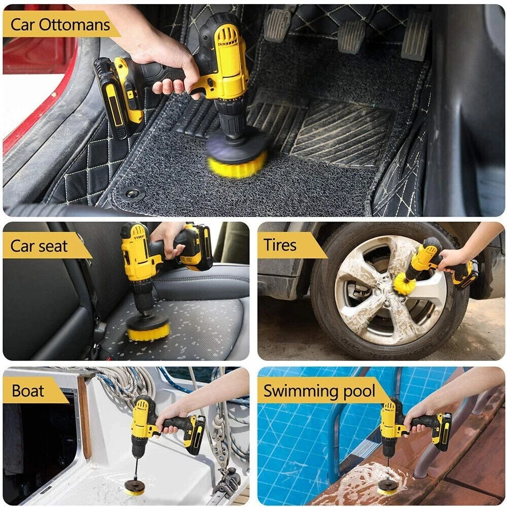 Drill Brush Set Power Scrubber Drill Attachments For Carpet Tile Grout Cleaning