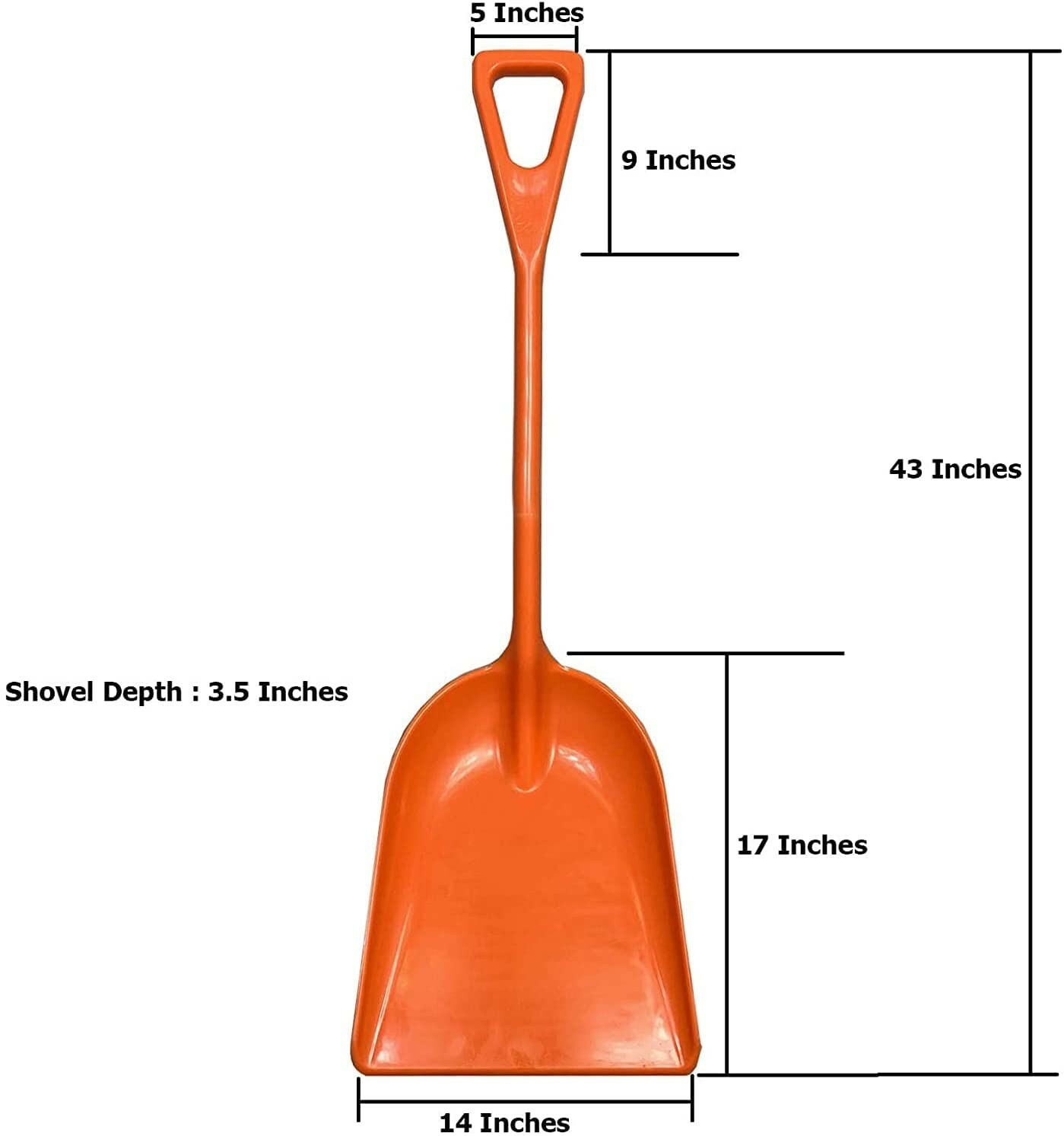 6Pack Ashman Plastic Snow Shovel with Durable Multi-Purpose Snow Plastic Shovel