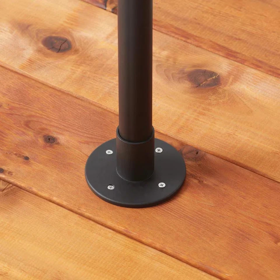 Hampton Bay 9.8 ft. String Light Pole in Black (1-Pack)