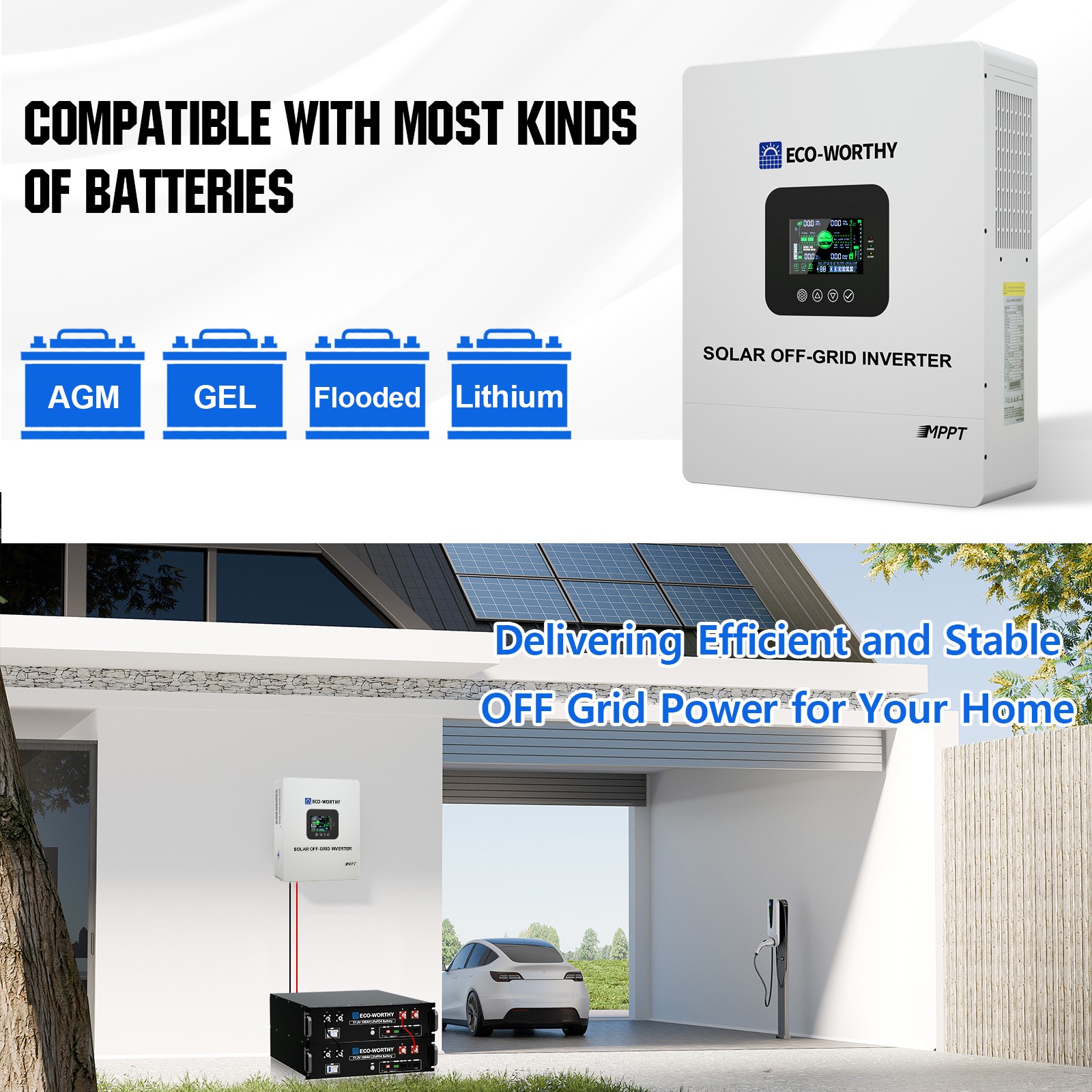 5KW 48V Solar Hybrid Inverter 120V/240V Split Phase 100A MPPT Charge Controller