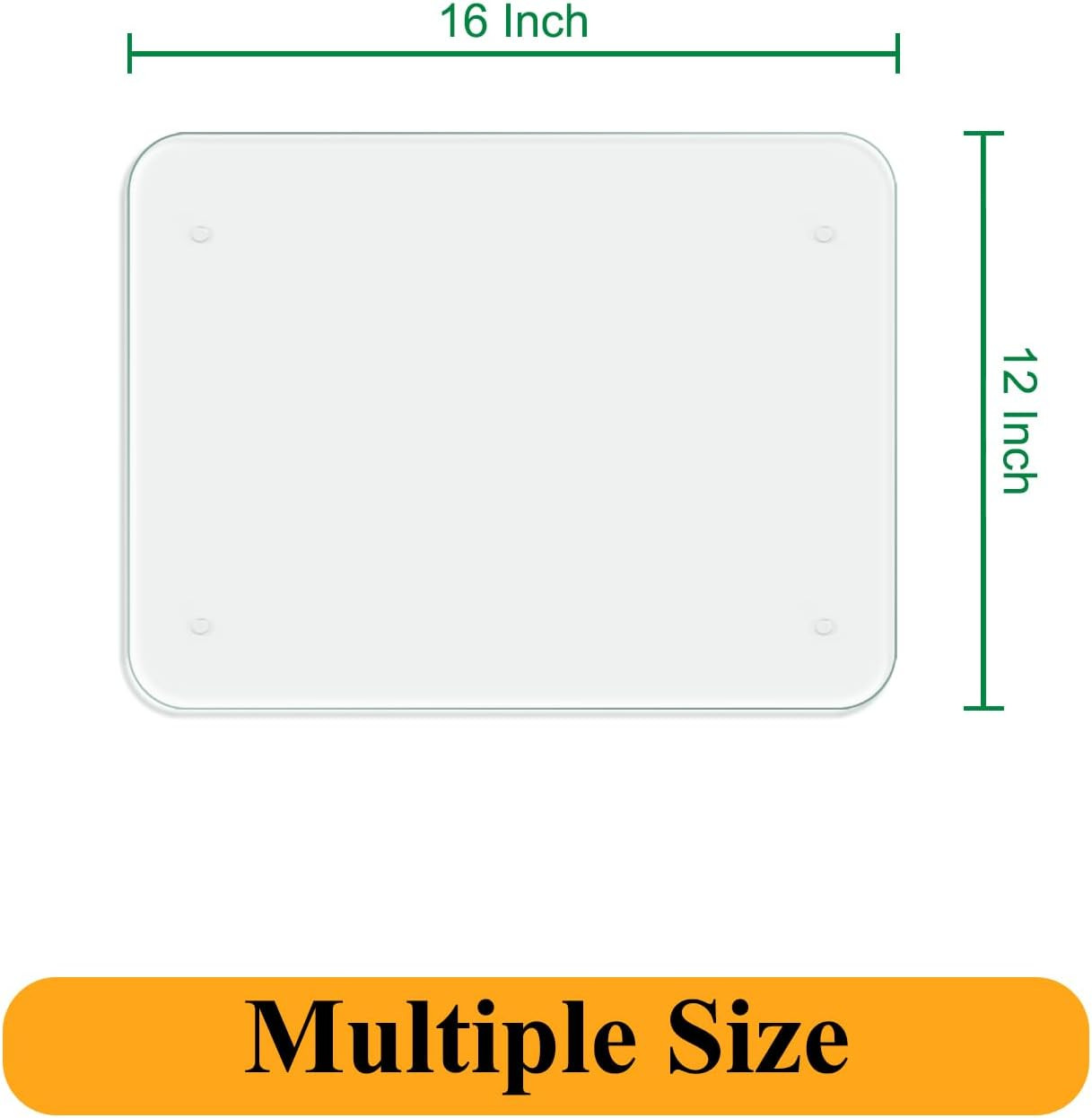 Tempered Glass Cutting Board for Kitchen, 12 X 16 Inch Clear Cutting Board with