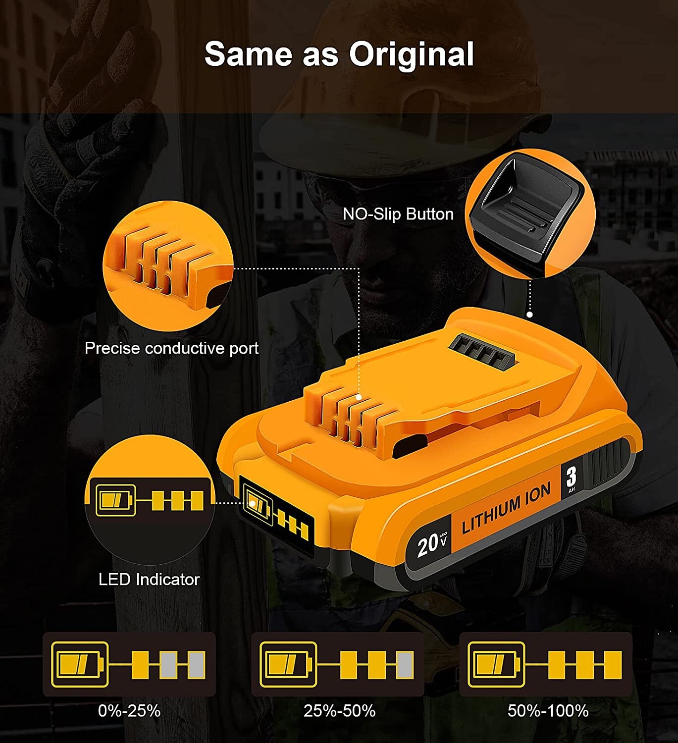 For Dewalt DCB203 20V Max Batteries 2.0Ah Lithium Ion 20 Volt DCB203-2 /Charger