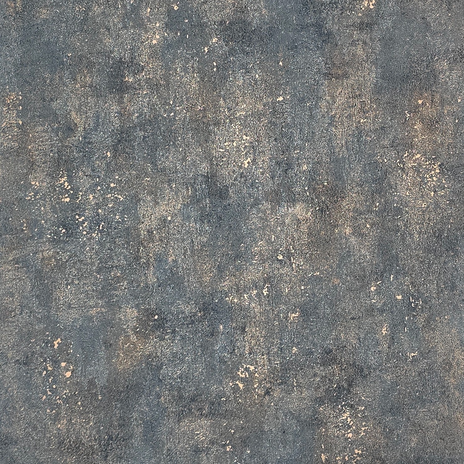 Distressed paint gray rose gold metallic faux concrete plaster texture wallpaper
