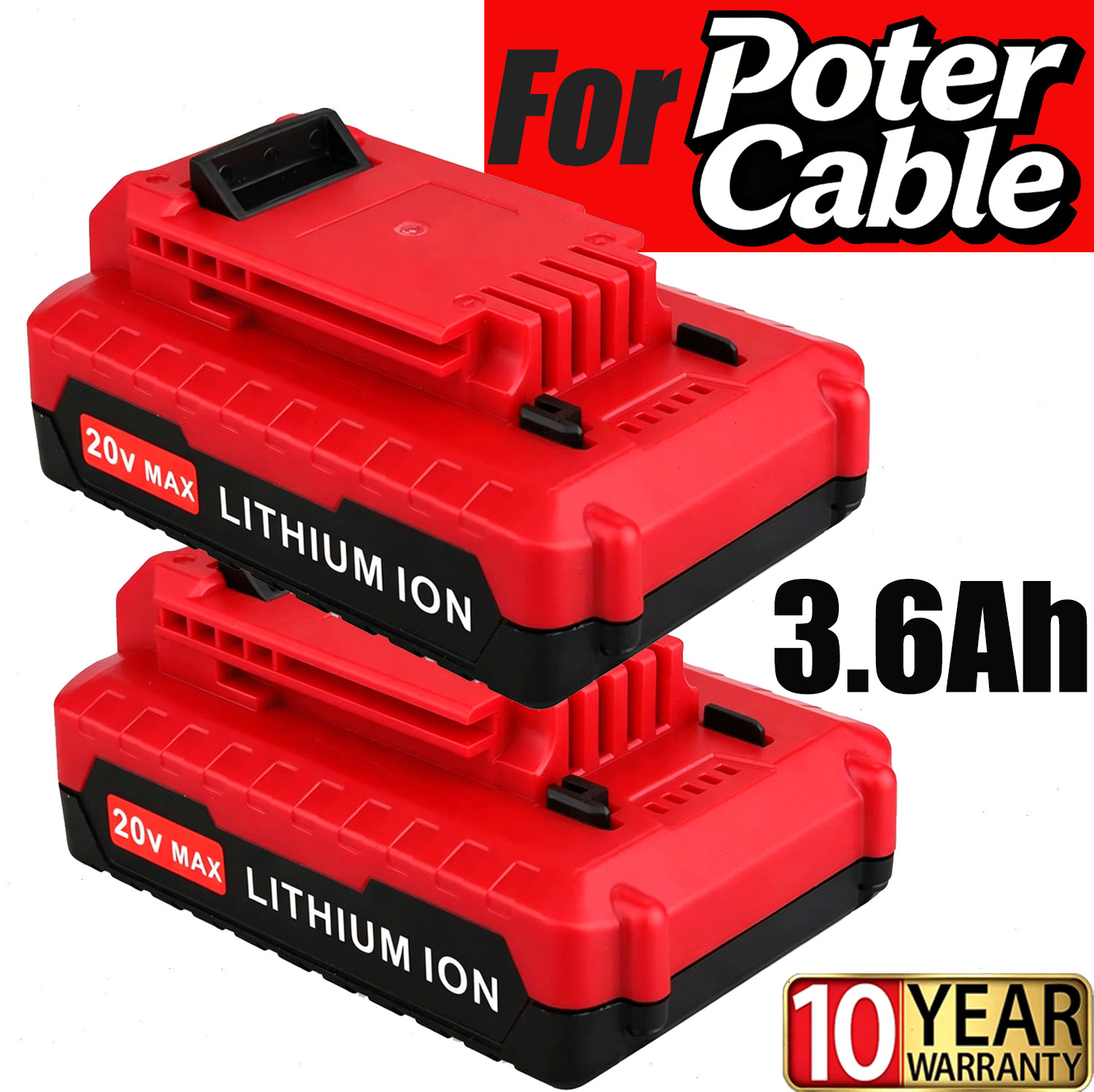 2P For Porter Cable 20Volt Lithium-Ion Battery PCC681L PCC685L 20V MAX 8000mAh