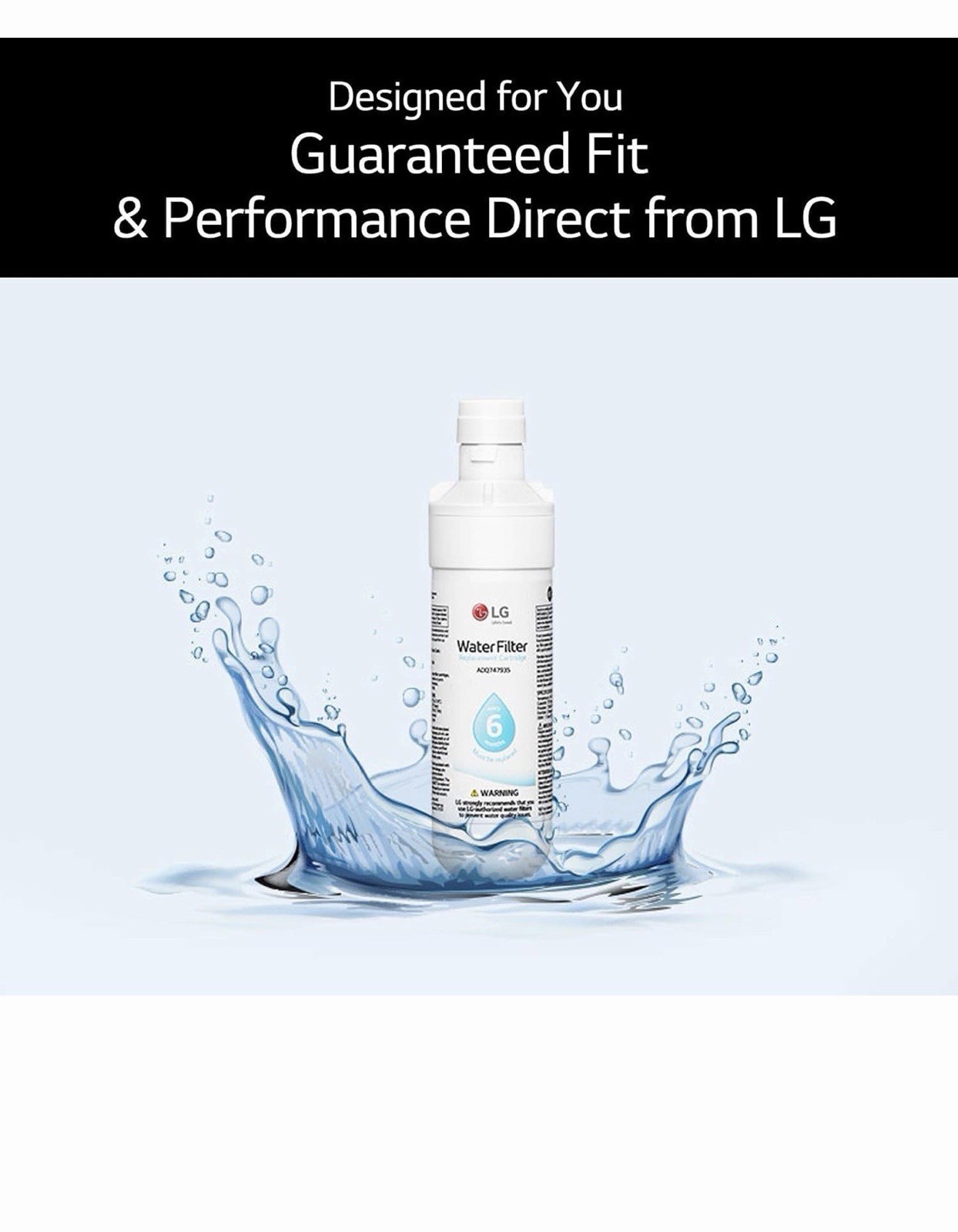 6 Months Genuine LG Water Filter Replacement Cartridge LT1000P/PC/PCS New Sealed