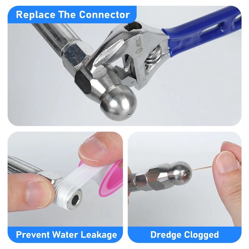 3PCS 5000PSI Pressure Washer Sewer Jetter Nozzles Drain Cleaning Hose Nozzle Tip
